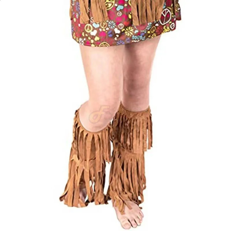 Women Peace Love Hippie Costume Party 1960s 1970s Christmas 1960s Stage Performance Halloween Role Playing Indian Tassel Costume 240824