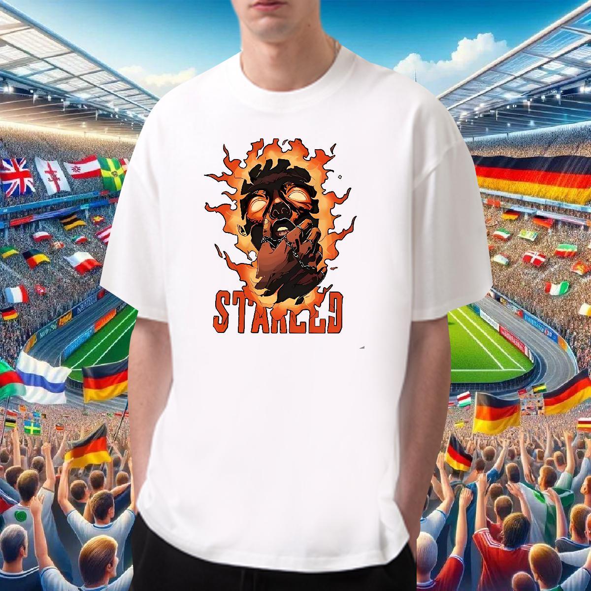 High Quality Man T Shirts 230g Pure Cotton skull Casual Daily Wear DIY Printed Breathable Short Sleeve Tshirts Customized Clothings