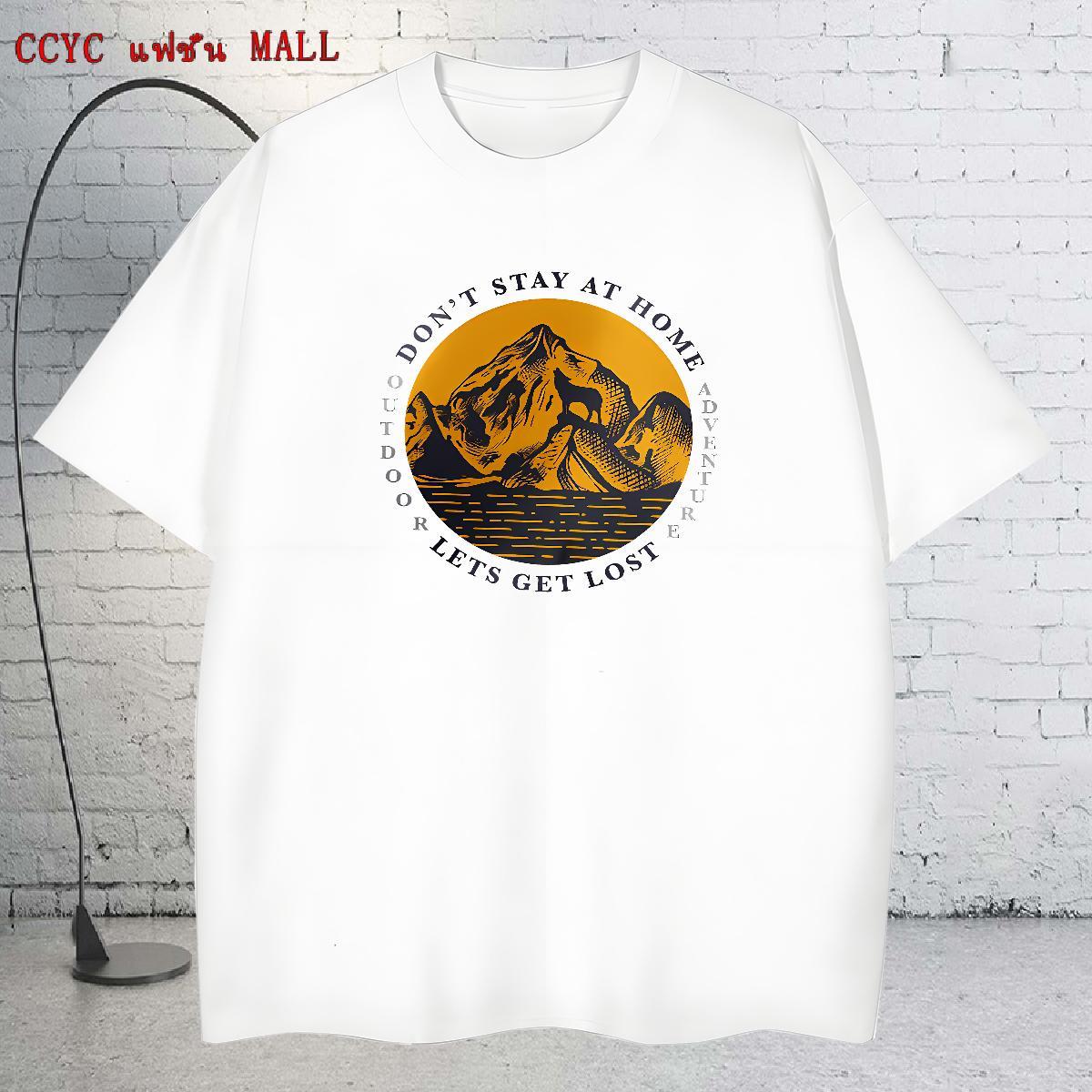 Designer T-Shirts 100% Cotton 230g mountains Beach DIY Breathable Short Sleeve Tshirt for Man Woman Customized Polos