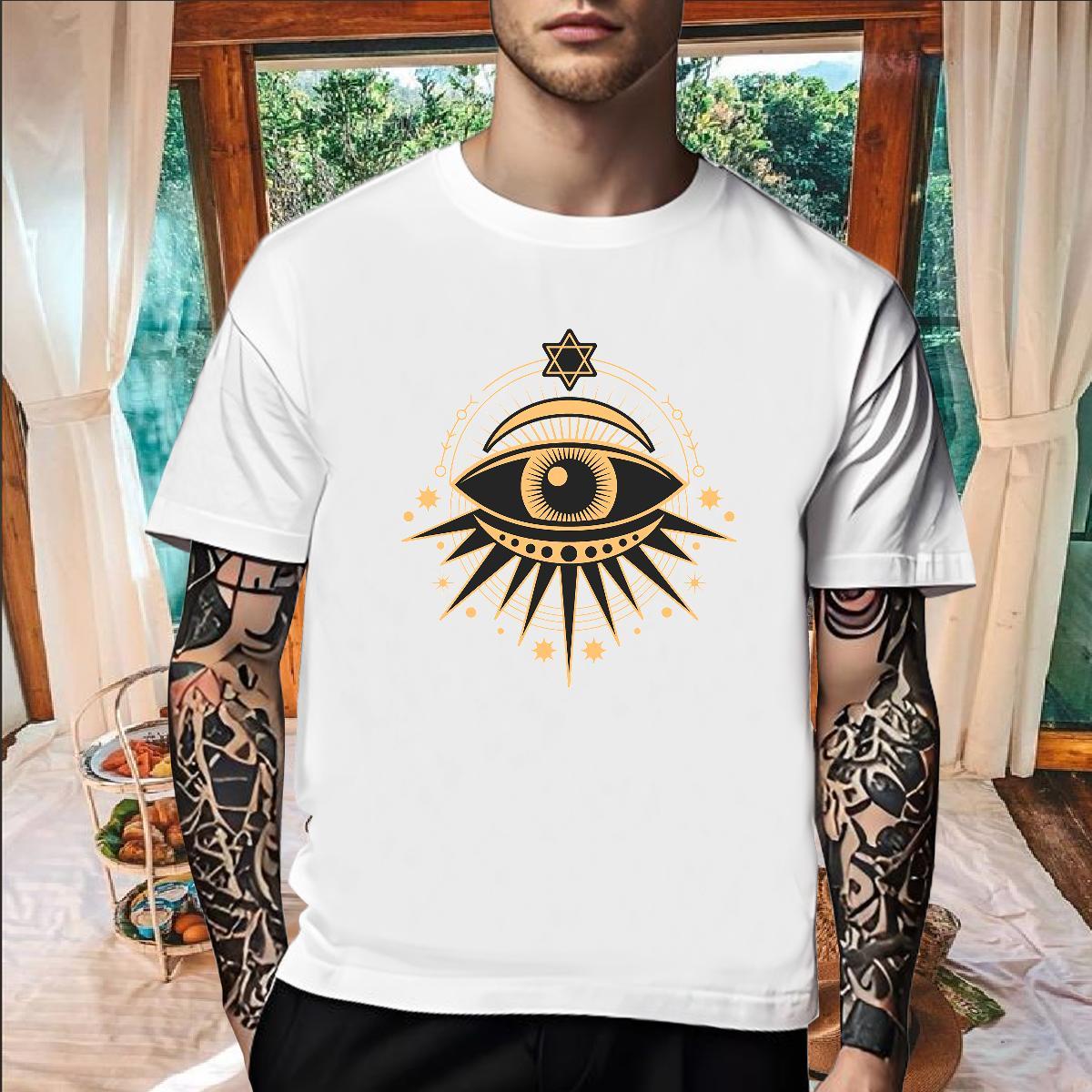 Cool T Shirt For Man 230g 100% Cotton eyes Home Outdoor Oversized 3XL 4XL Breathable Soft Men Clothes T-Shirt Brand Polos