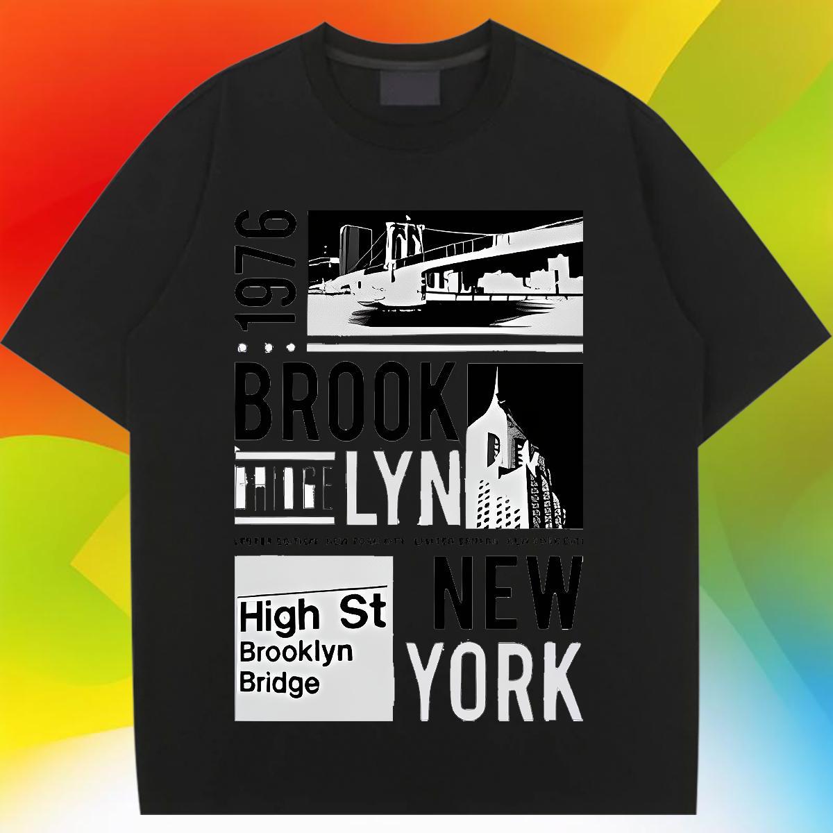 Comfortable Womens Tshirts 230g Pure Cotton New York Casual Beach T-Shirts for Women Breathable Plus Size Custom Top Tees