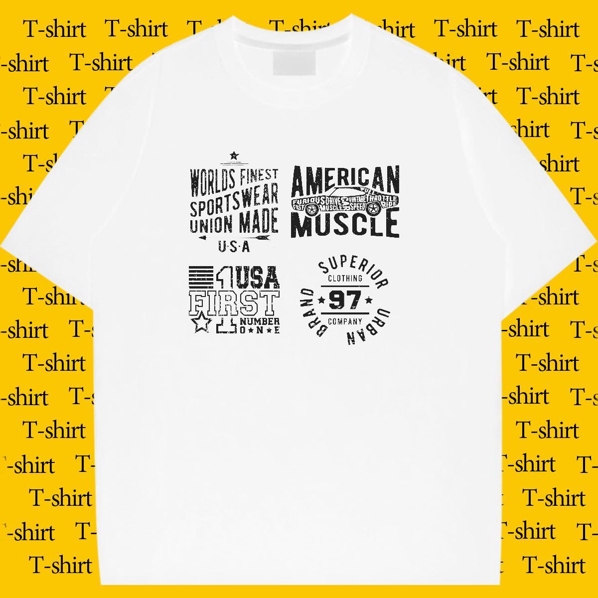 Designer Women Tshirts 230g Pure Cotton letter Sports Casual T-Shirts for Women Breathable Crew Neck Anime Print Wear