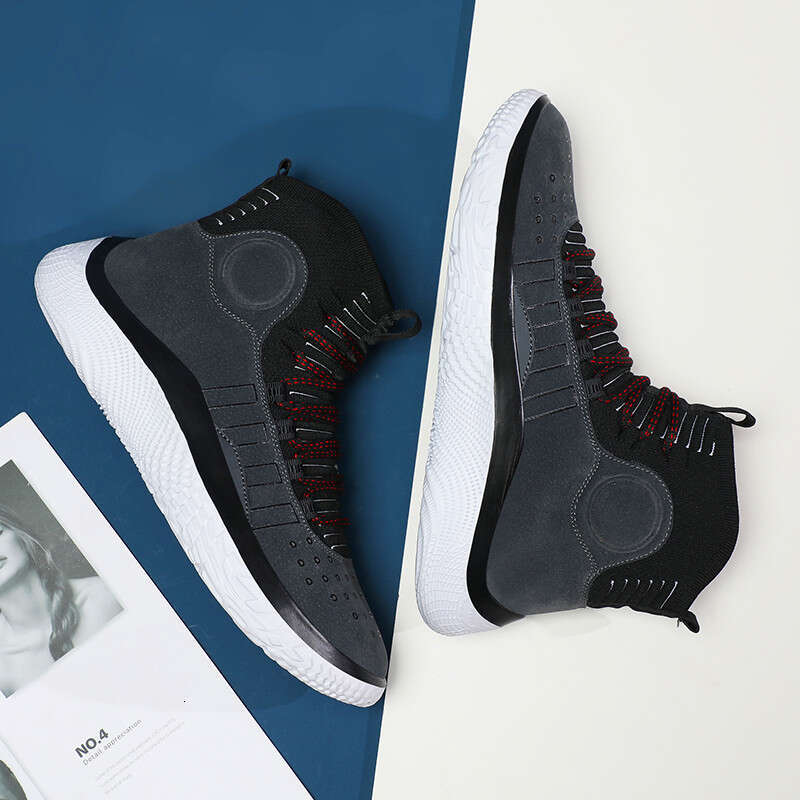 Breathable Lightweight High-Tops for Basketball and Leisure Activities Comfort Meets Style with Woven Design for Casual Running