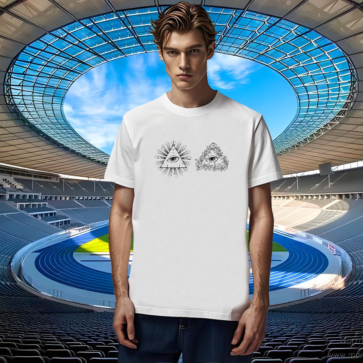 Comfortable T Shirt For Man 100% Cotton 230g eye of the devil High Street Hip Hop Custom Big Size Short Sleeve Soft Tshirts Stylist Polos