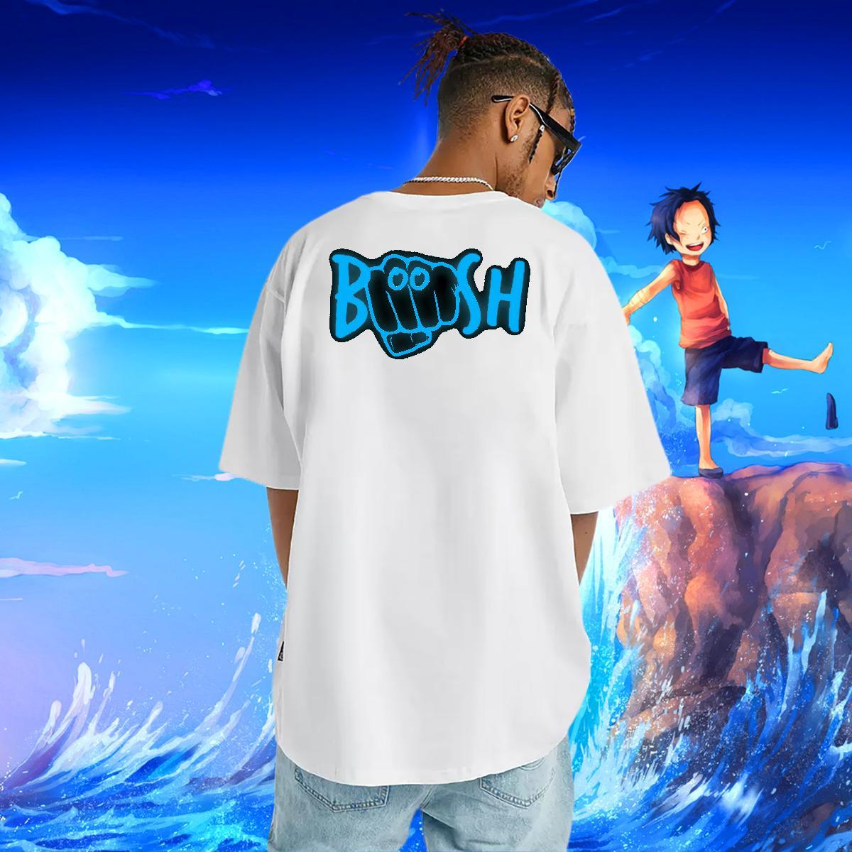 Cool T Shirts Men 100% Cotton 230g blue Casual Daily Wear Anime Print O-Neck Short Sleeve Men Clothes T-Shirt Factory Direct Tops Shirt