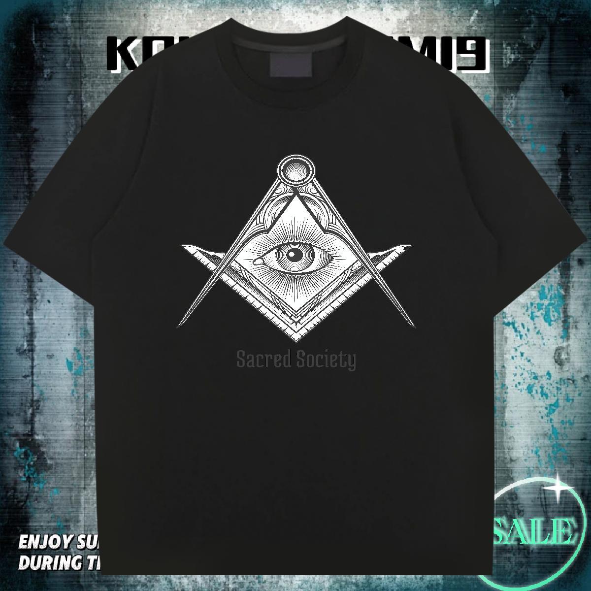 Comfortable Mens T Shirts 100% Cotton 230g eye of the devil Street Casual Anime Print Breathable Crew Neck Tshirts Fashion New Clothings