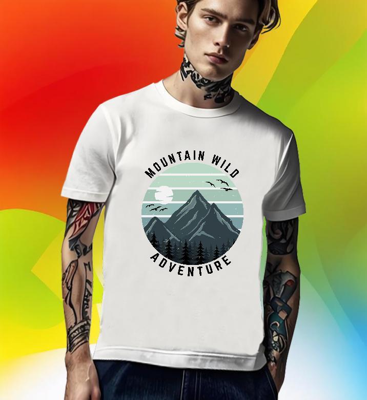 Brand T Shirt For Man 230g 100% Cotton mountains Hip Hop Street DIY Printed Round Neck Short Sleeve Couples T Shirts 2024 DIY Clothings