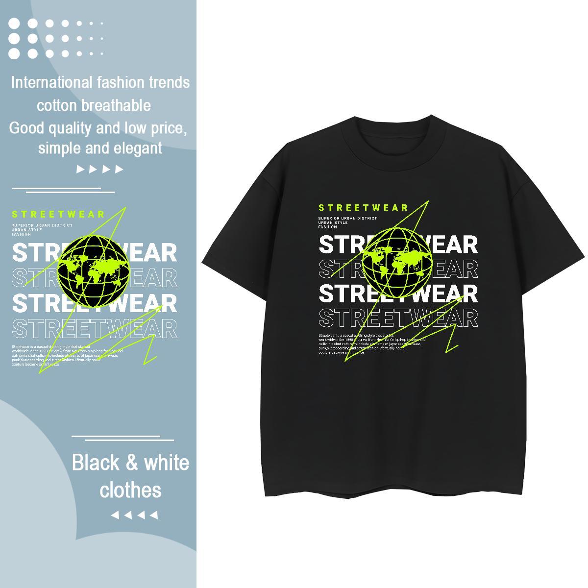 Brand T-Shirts for Men 230g Cotton letter Street Plus Size Cartoon Breathable Crew Neck Tshirt for Man Woman Designer Polos