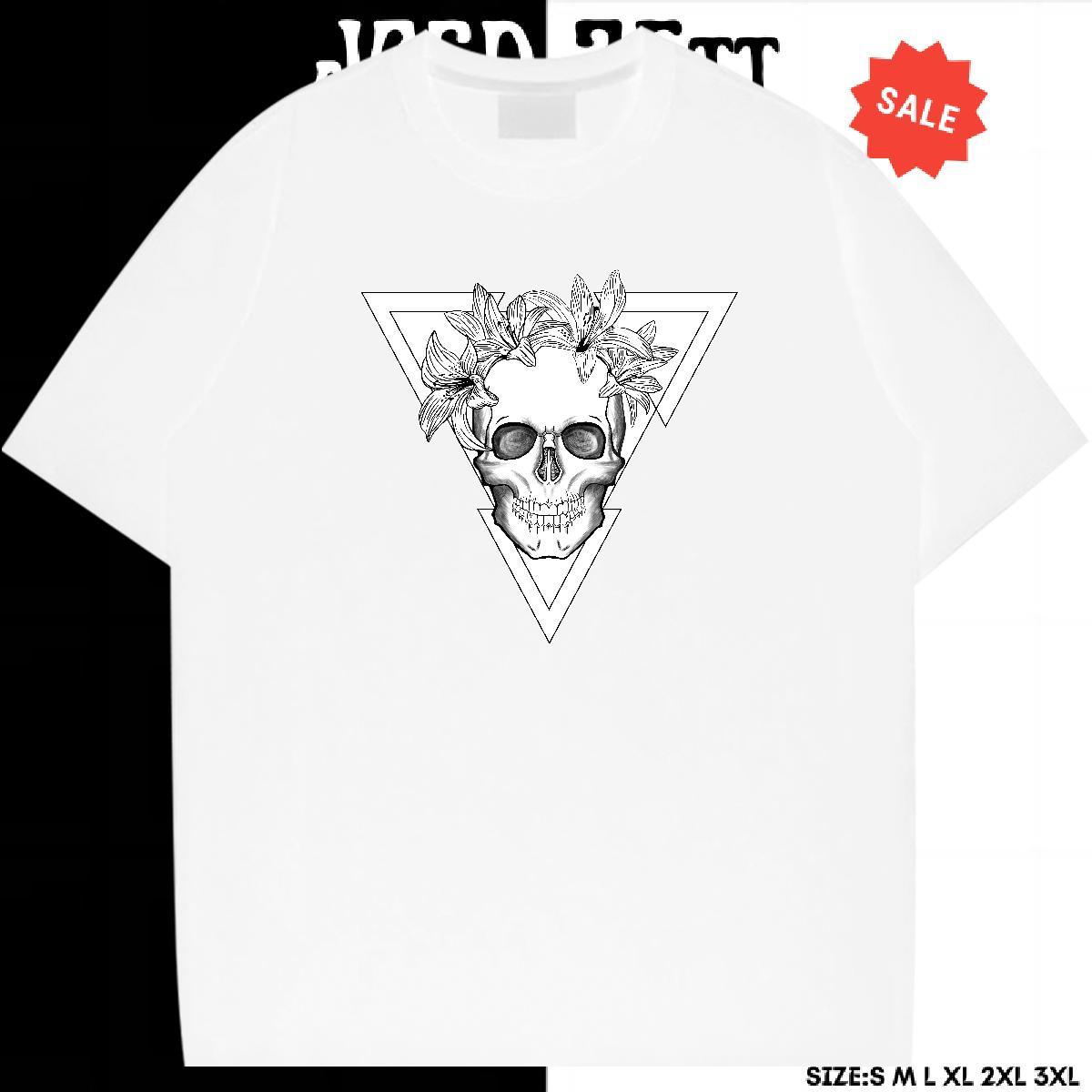 Soft Man T Shirts 100% Cotton 230g skull High Street Hip Hop Cartoon Print Pure Cotton Men Clothes T-Shirt Fashion Design Tops Shirt