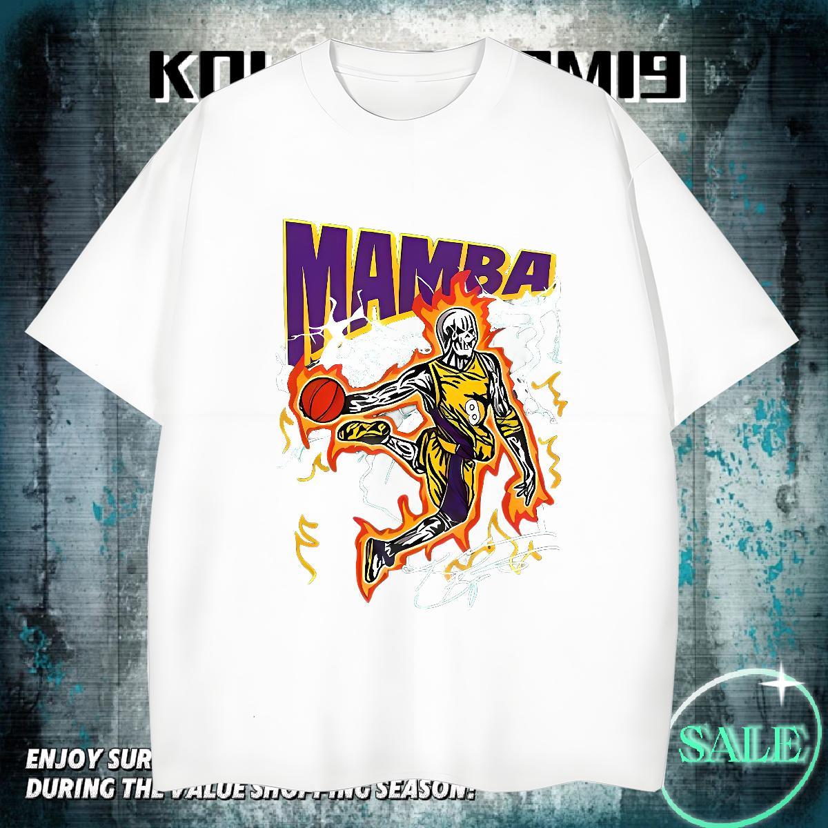 Wholesale T Shirt For Man 230g Pure Cotton basketball High Street Hip Hop Cartoon Printing L-4XL Short Sleeve Soft Mens Tshirts DIY Customized Tees