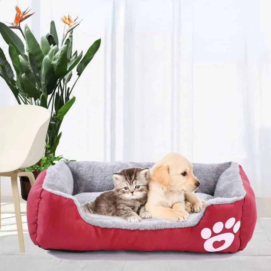 Large Square Nest S-3XL Pet Large Dog Bed for Small Medium Dogs Soft Fleece Nest Big Dog Sofa Bed Winter Warm Cat House for Pet 240824