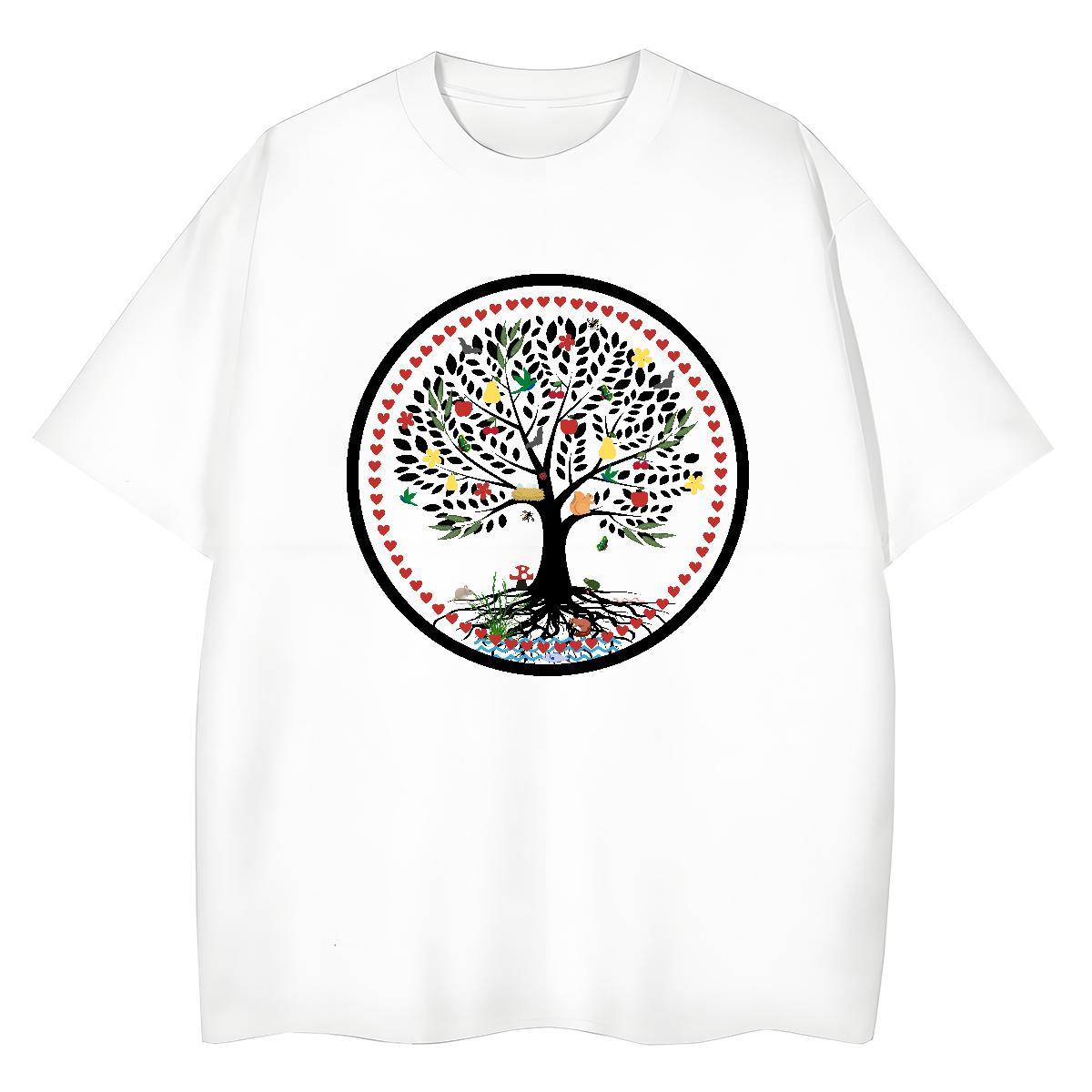 Brand Lady T shirt 230g 100% Cotton painting Daily Outfit T-Shirts for Women Crew Neck Anime Print Wear