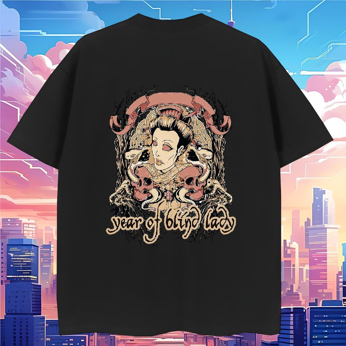 Brand Men T Shirts 100% Cotton 230g skull Casual Beach Anime Crew Neck Breathable Men Tees 2024 Designer Clothes