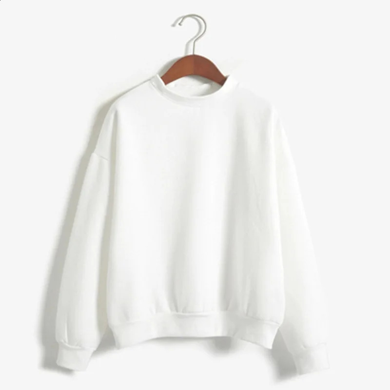 Basic Sweatshirts Winter Autumn Womans Hoodies S-XXL Fleece Thick Knit Sweatshirt Female Round Neck Sweatshirts Pullover Tops 240824