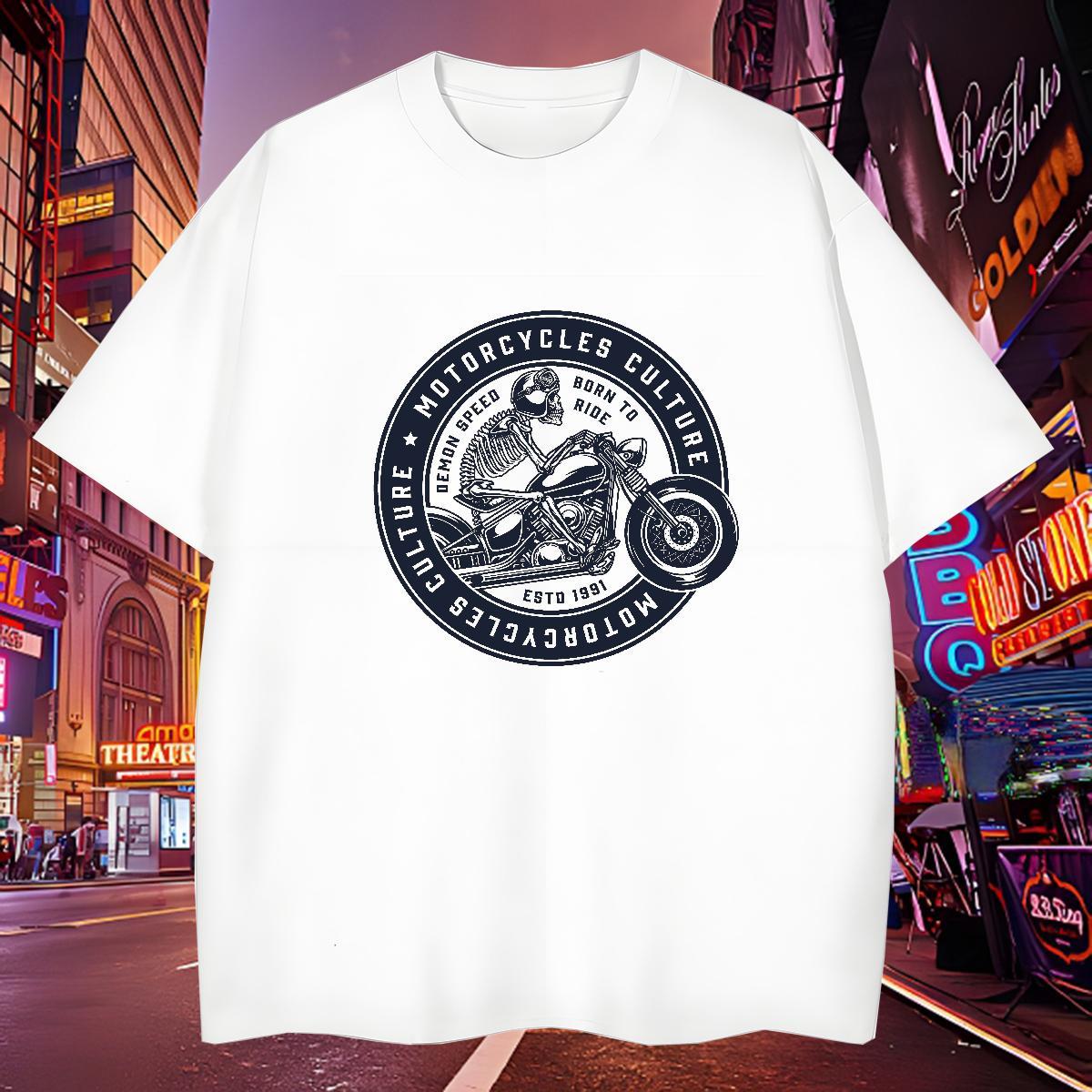 High Quality T Shirt For Man 230g Cotton skull Daily Wear Anime Pure Cotton Men Tshirts Stylist Tops