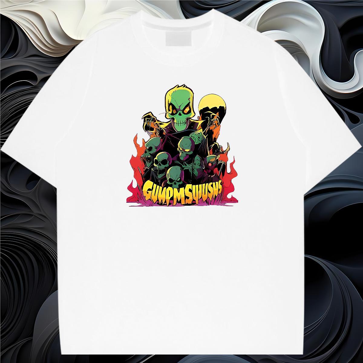 High Quality Mens T Shirts 100% Cotton 230g skull Sport White Plus Size Breathable Crew Neck Men Tees 2024 Designer Tops Tees