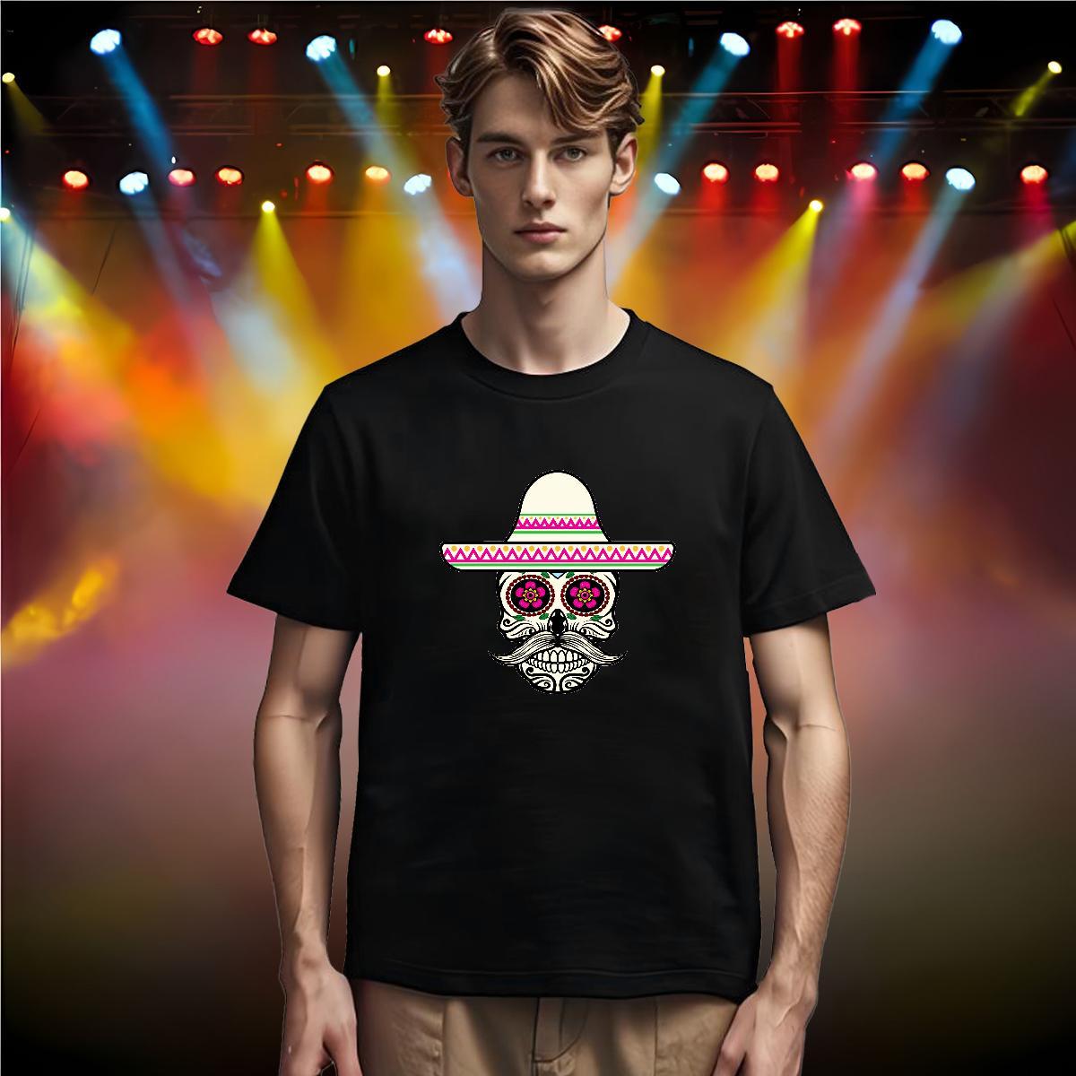 Free Shipping T Shirt For Man 100% Cotton 230g skull Casual Beach Custom Printing Breathable Crew Neck Tshirt for Man Woman Fashion Designer Wear