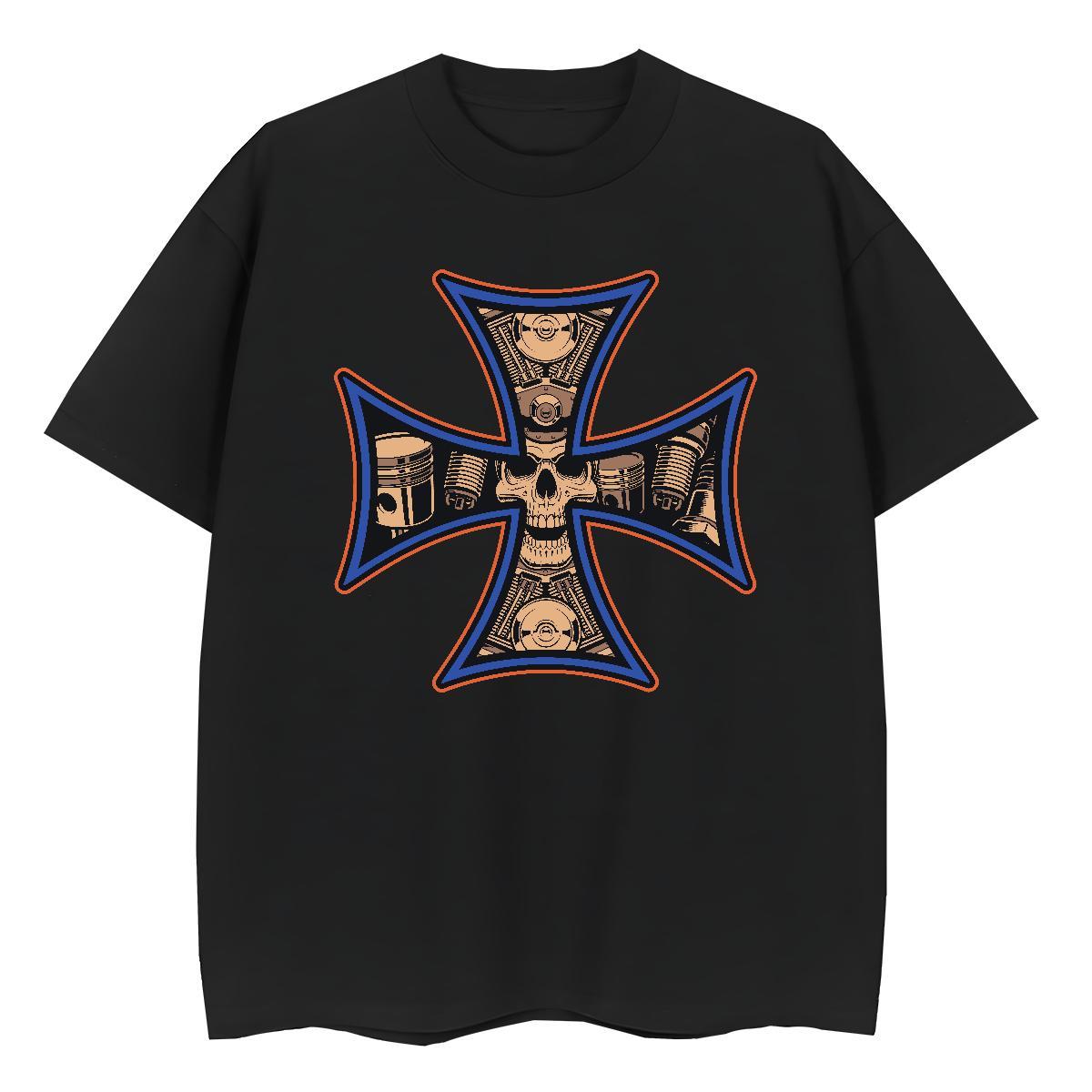 Comfortable T-Shirts for Men 230g 100% Cotton skull Daily Wear Oversized Round Neck Short Sleeve Men Tops Tees New Arrival Tops Shirt