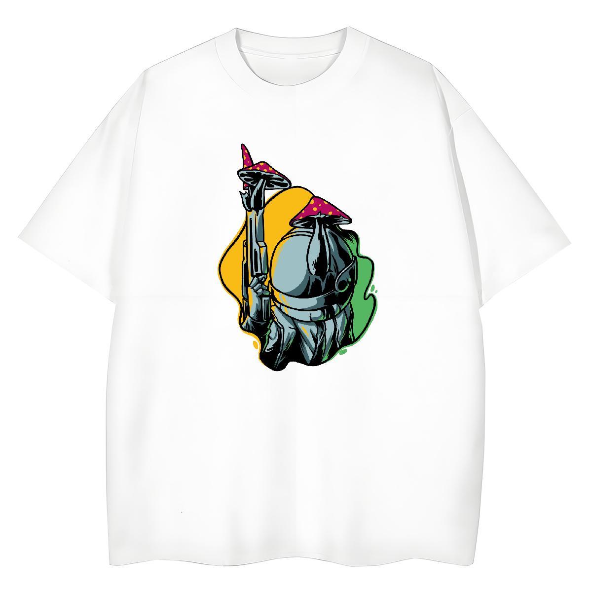 High quality Womens Tshirts 230g Cotton universe Summer Casual T shirt Crew Neck DIY Anime Printed Top Tees