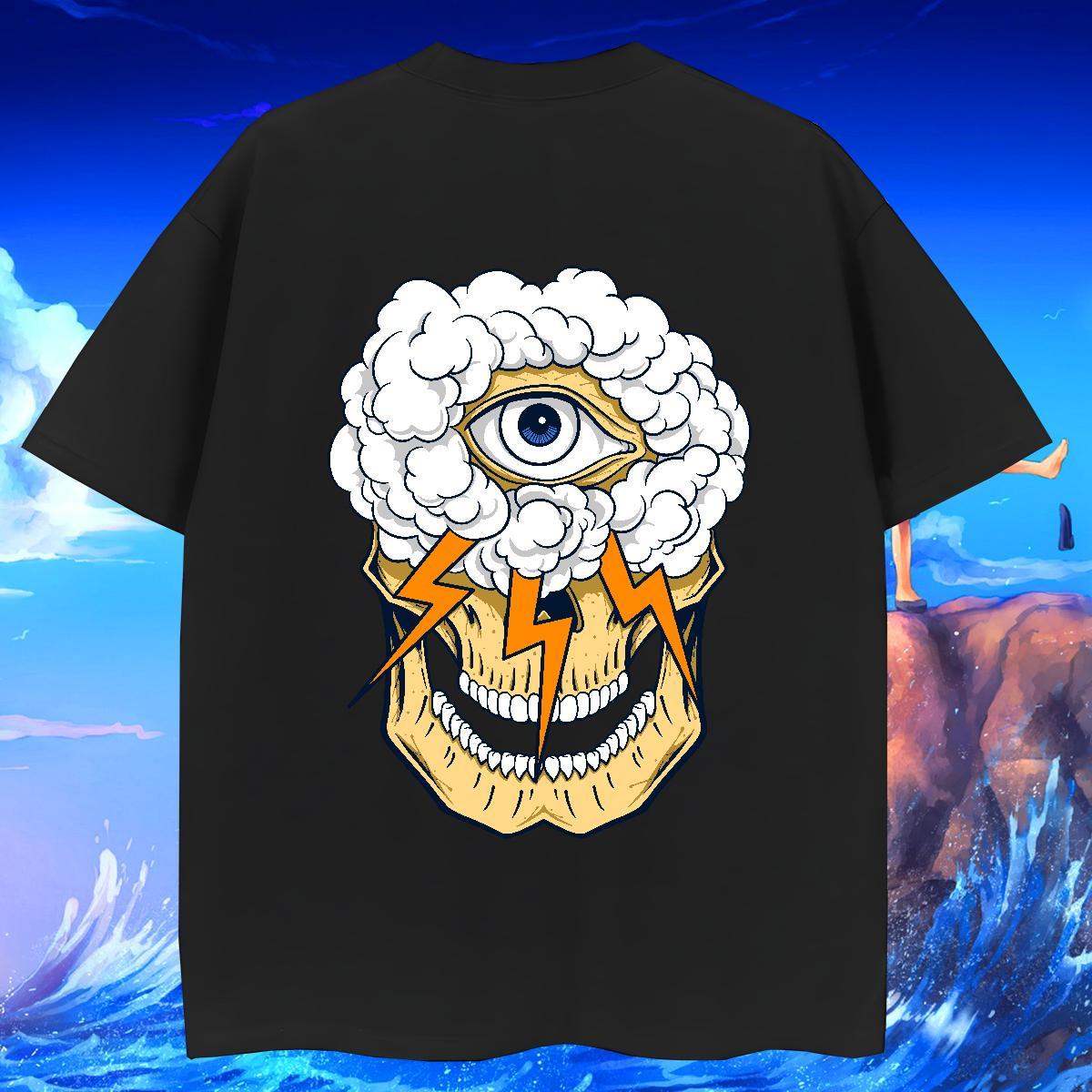 Unisex Man T Shirts 230g Cotton skull Spring Summer Skull Short Sleeve Soft Couples T Shirts Customized Clothes