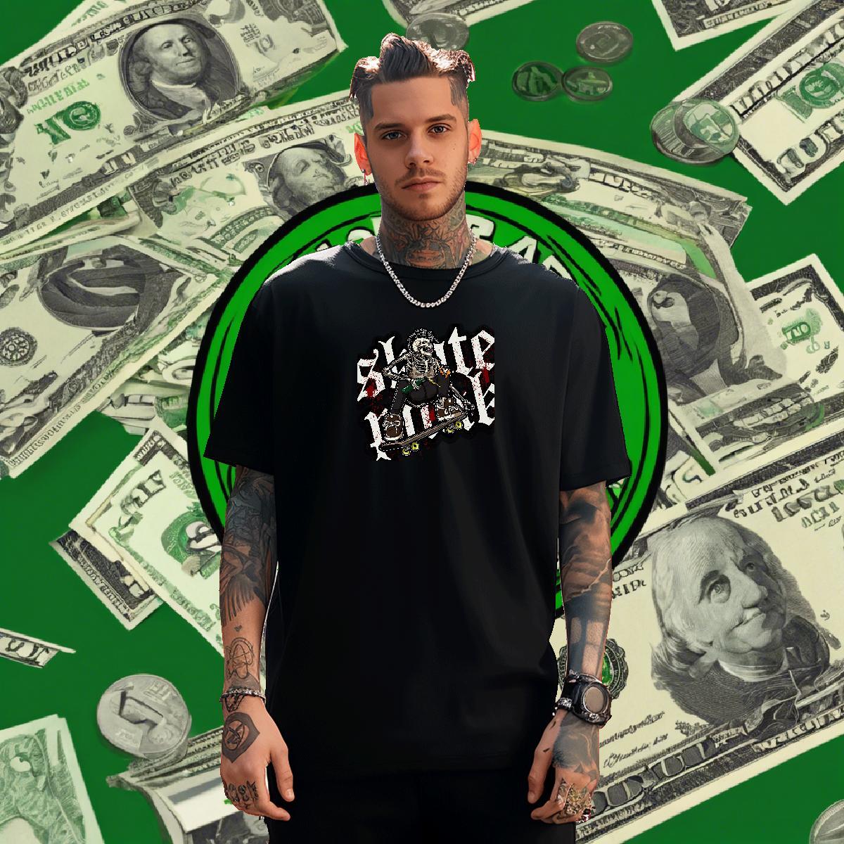 Loose Men T Shirts 230g Pure Cotton skateboarding Hip Hop Street Oversized 4XL Breathable Short Sleeve Tshirts Custom Wear