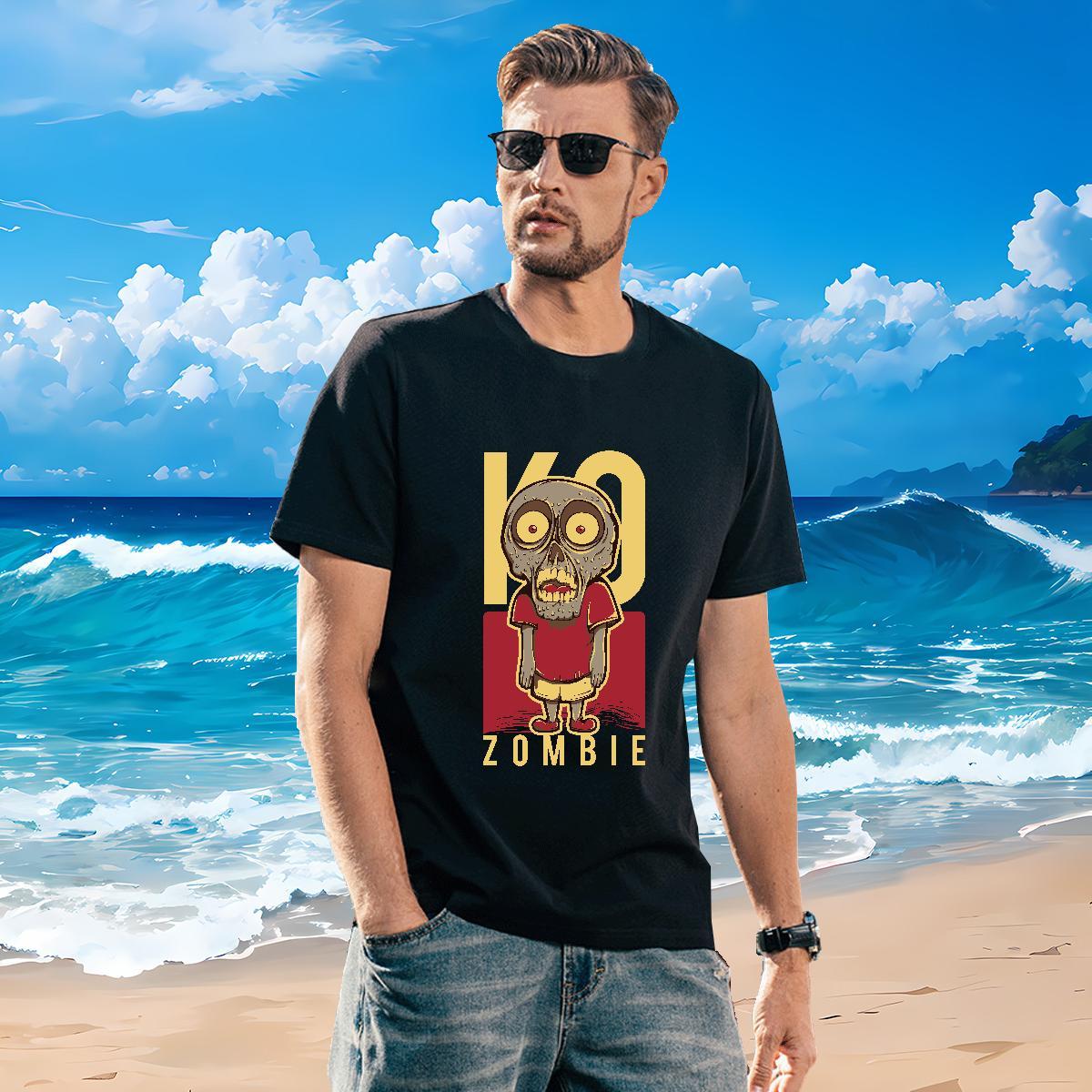 Cool Design T-Shirts for Men 230g Cotton skull Casual DIY Printed Breathable Short Sleeve Mens Tshirts DIY Customized Tops