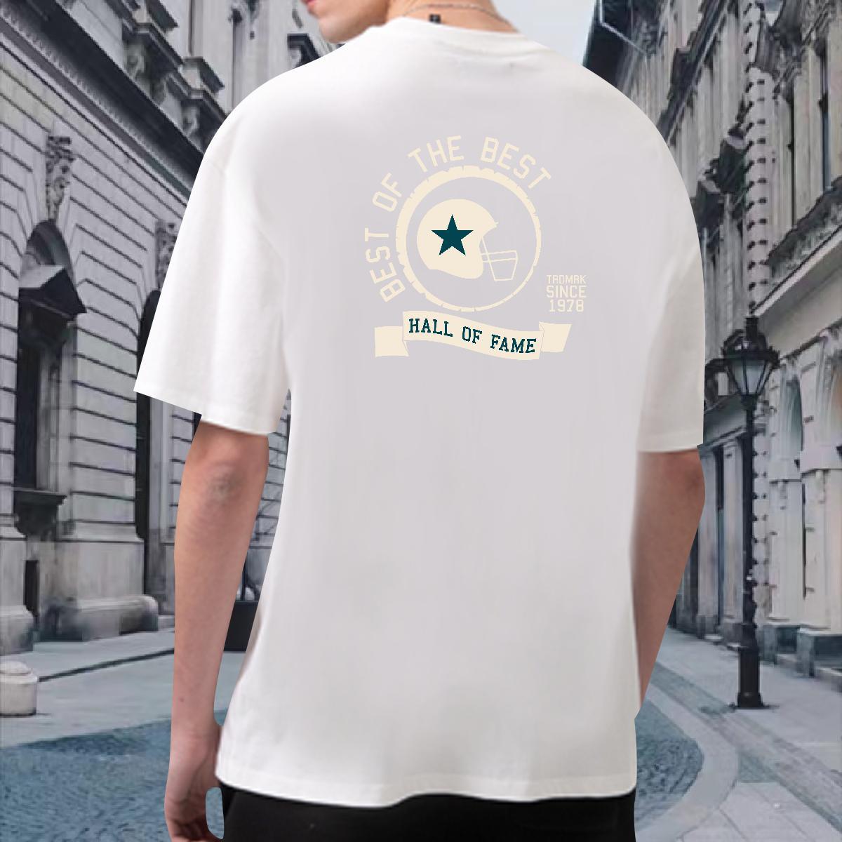 TOP Quality T-Shirts 230g 100% Cotton letter Summer Casual Black White Round Neck Short Sleeve Tshirts Fashion Design Tops Tees