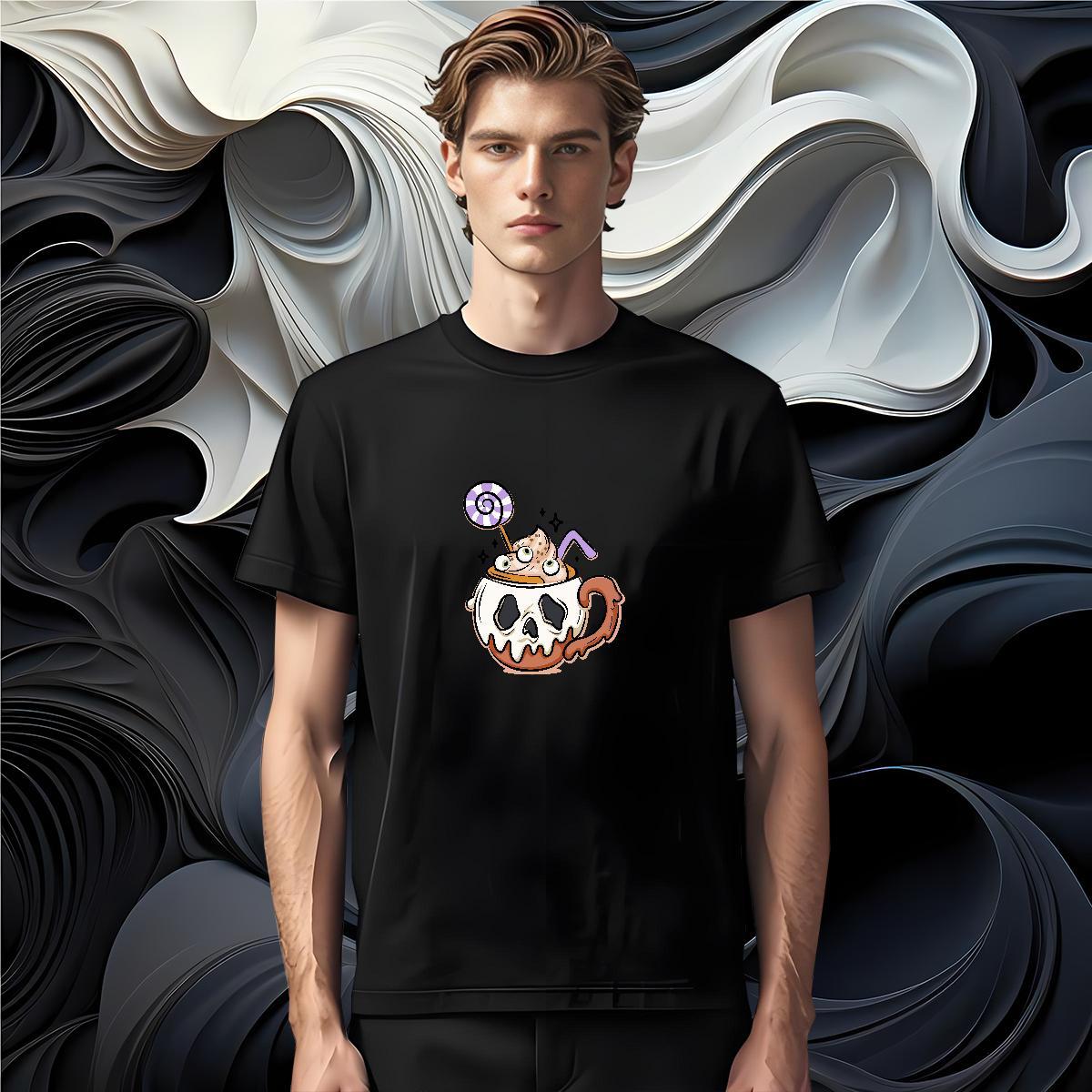 High Quality T Shirts Men 230g Cotton skull Anime Printing Street DIY Logo Oversized Breathable Couples T Shirts Designer Fashion Polos