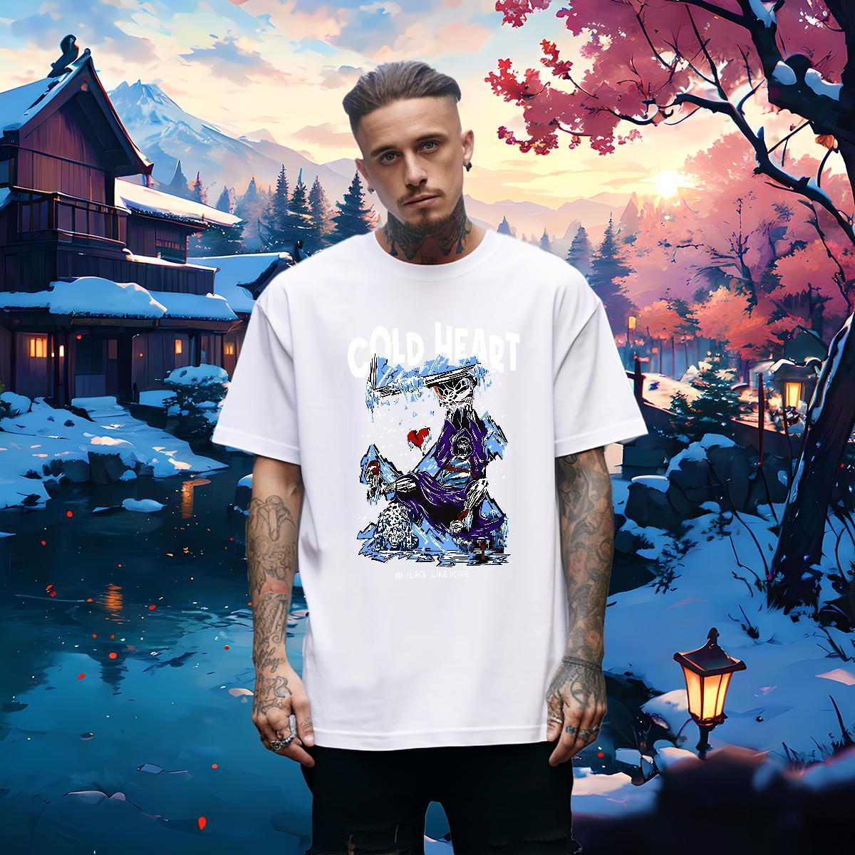 Unisex T Shirts Men 230g Cotton skull Outdoor Plus Size Cartoon Breathable Short Sleeve Tshirt for Man Woman Free Shipping Tees