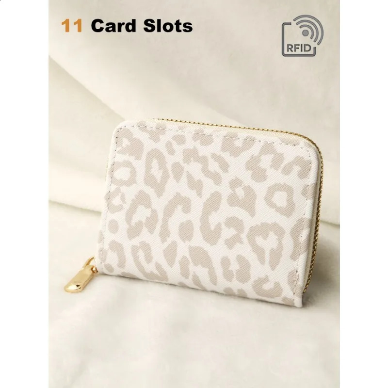 Leopard Print Pattern Womens Small Wallet Card Bag Lightweight and Fashionable Elegant Short Wallet Card Bag Ultra-Thin 240824