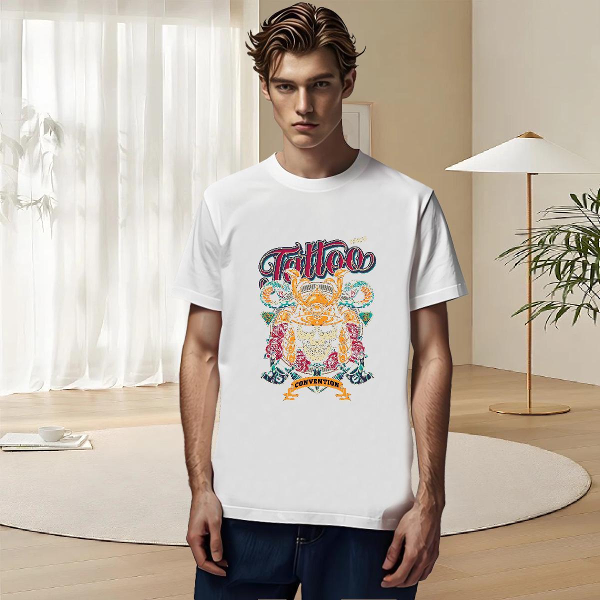 Cool Design Man T Shirts 230g Cotton skull Street Plus Size Custom Breathable Short Sleeve Couples T Shirts Customized Tees