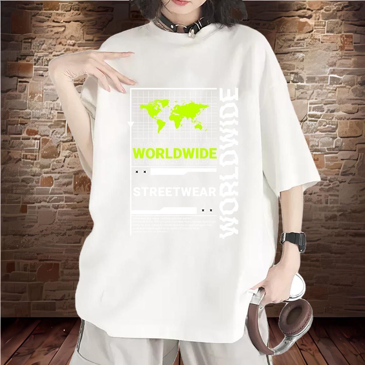 Wholesale Couples T Shirts 230g Pure Cotton worldwide Daily Outfit T-Shirts for Women Breathable Crew Neck DIY Anime Clothes Shirt