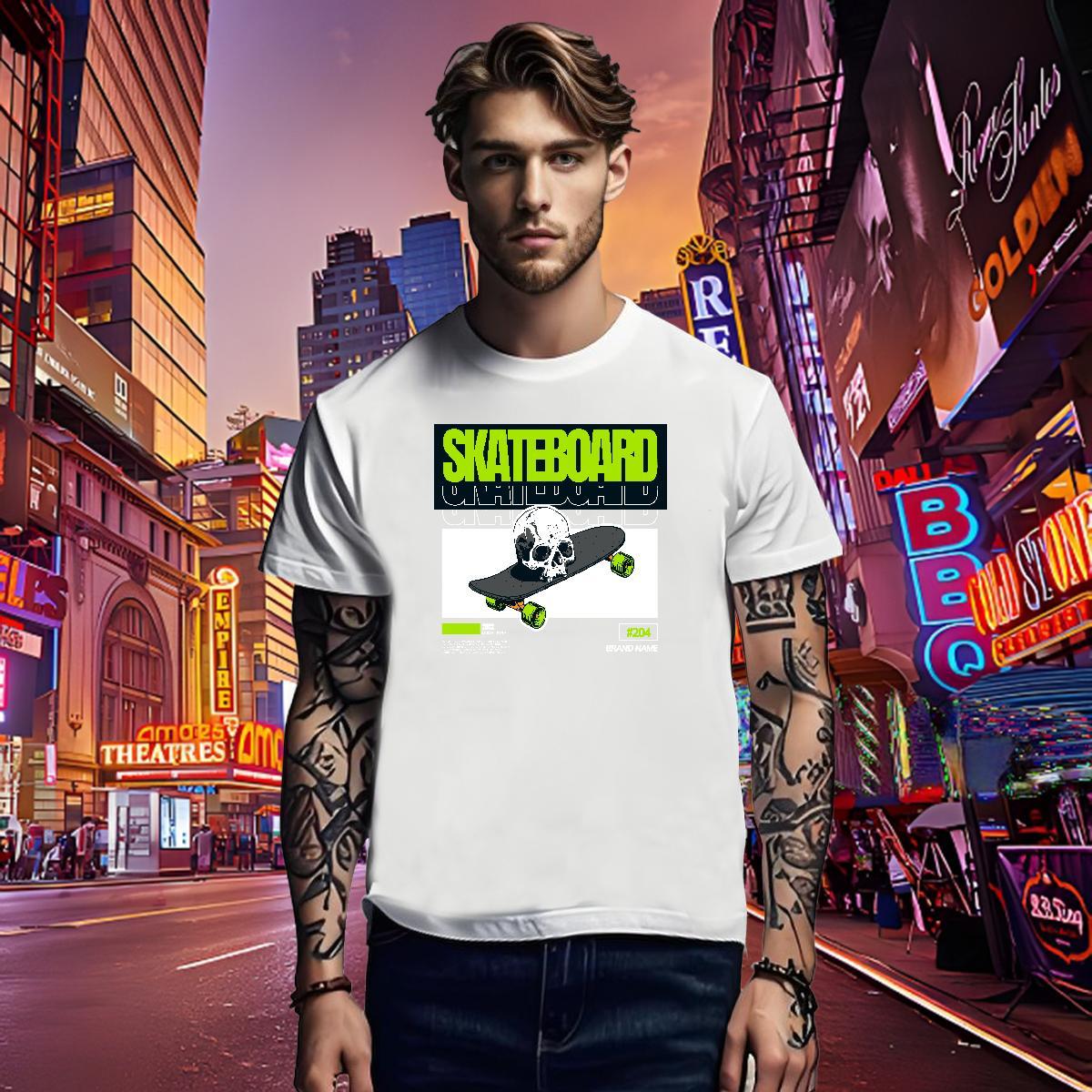 High Quality Mens T Shirts 230g Cotton skateboarding Beach Black White Crew Neck Breathable Men Tshirts DIY Clothings