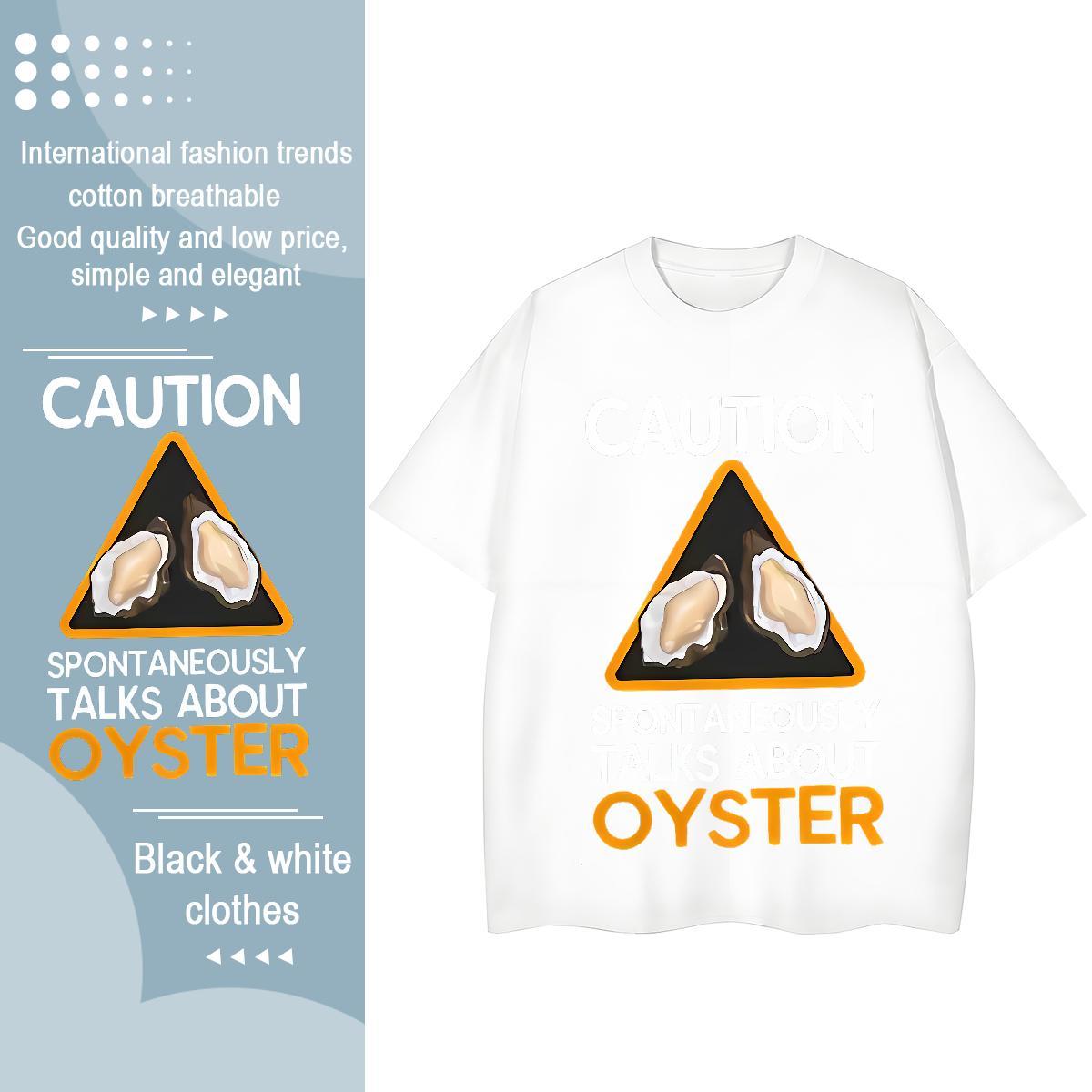Female Woman Tshirt 230g 100% Cotton oyster Street Wear T Shirt For Woman Short Sleeve O-Neck Skull Polos