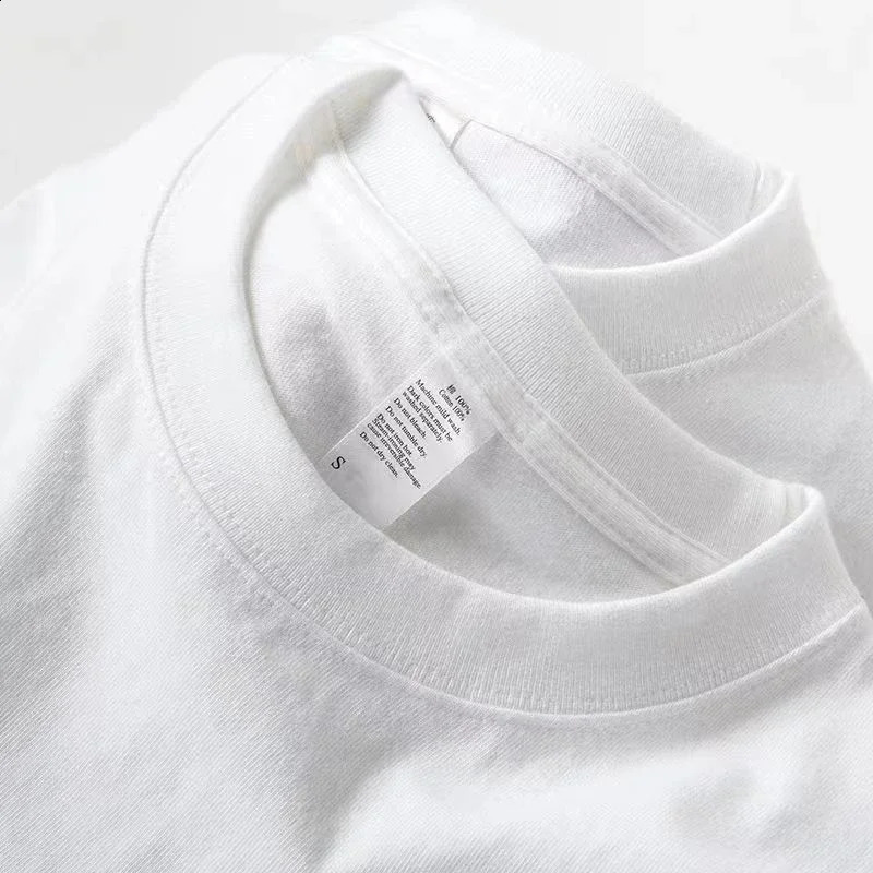 Cotton Mens Blank T-Shirt White Oversized Retro Solid Color T-Shirt Large Size Mens Womens Fashion Short Sleeve Mens T-Shirt 240824
