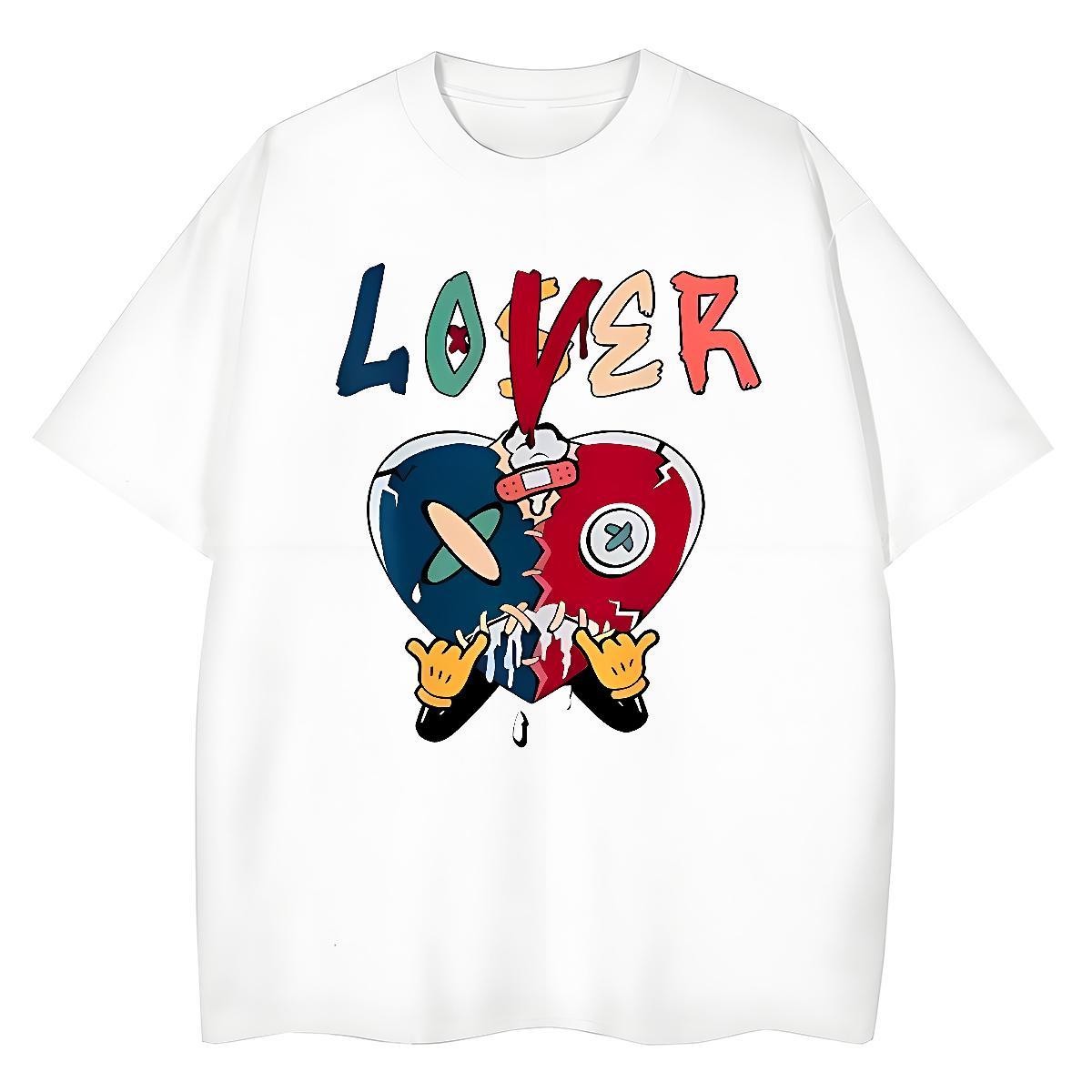 5A Unisex Tshirts 230g Pure Cotton letter Street Wear Woman T Shirts Crew Neck DIY Anime Printed Tops Shirt