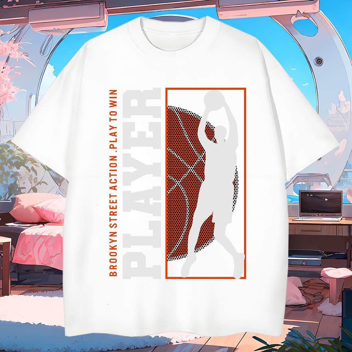 Brand Mens T Shirts 230g 100% Cotton basketball Anime Printing Street Asian Size Breathable Short Sleeve Mens Tshirts Designer Tee Shirt