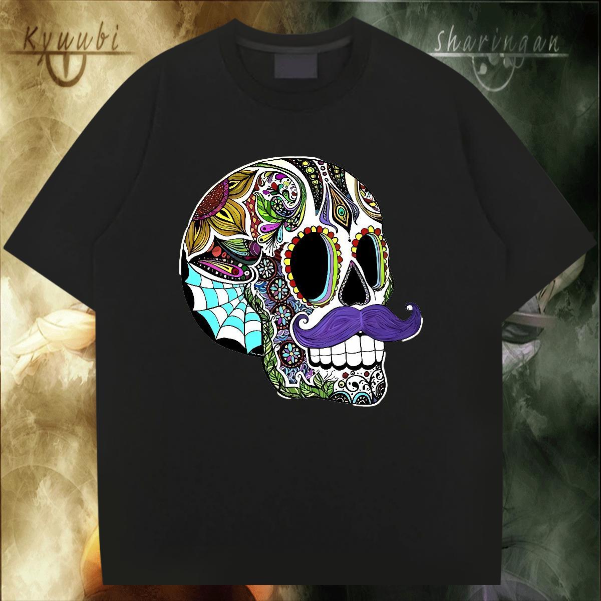 Designer T Shirts Men 100% Cotton 230g skull Outdoor Custom Print Oversized Breathable Short Sleeve Men Tops Tees Classic Casual Tops Shirt