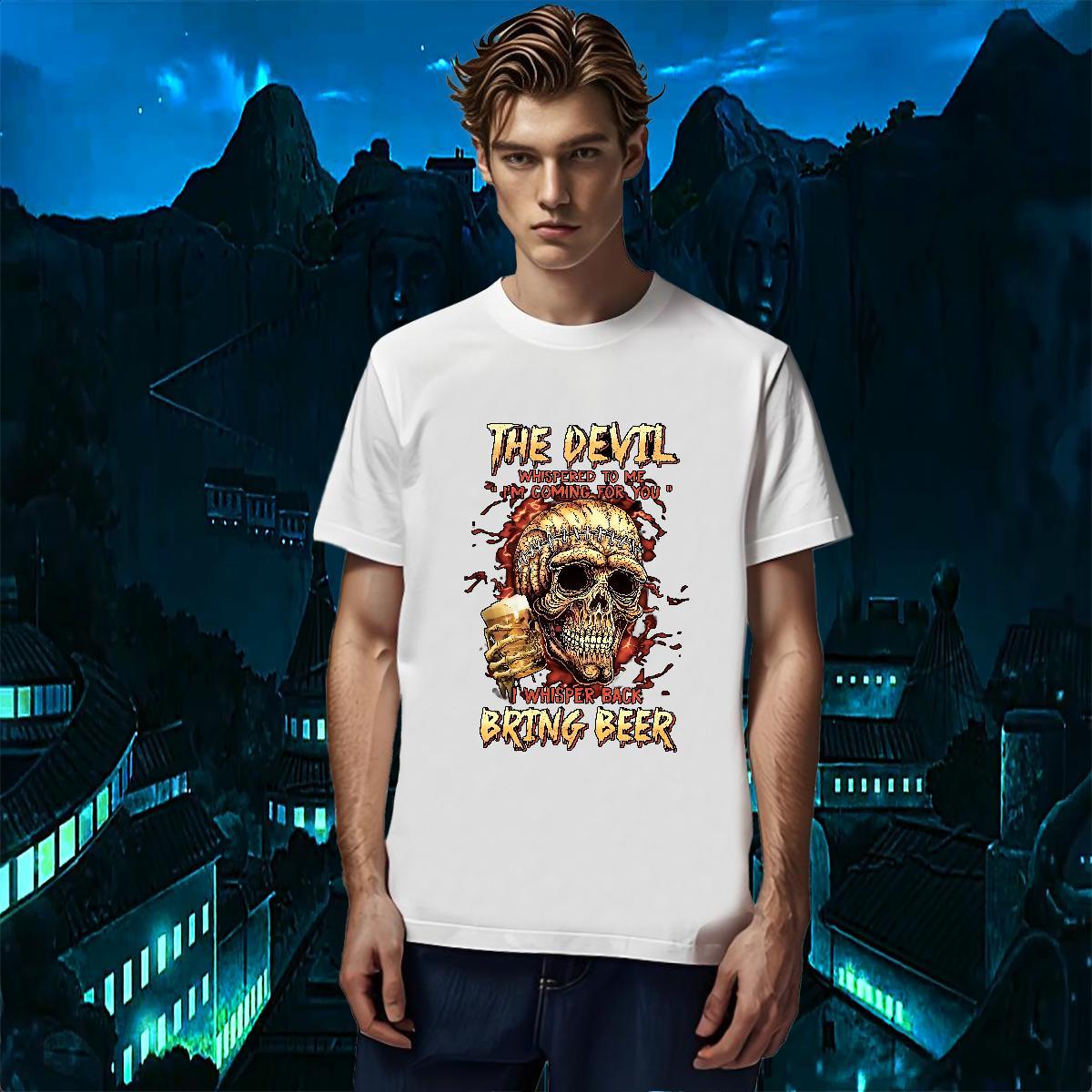 Loose Fit T-Shirts 230g Pure Cotton skull Casual Beach Custom Cartoon Breathable Short Sleeve Mens Tshirts DIY Wear