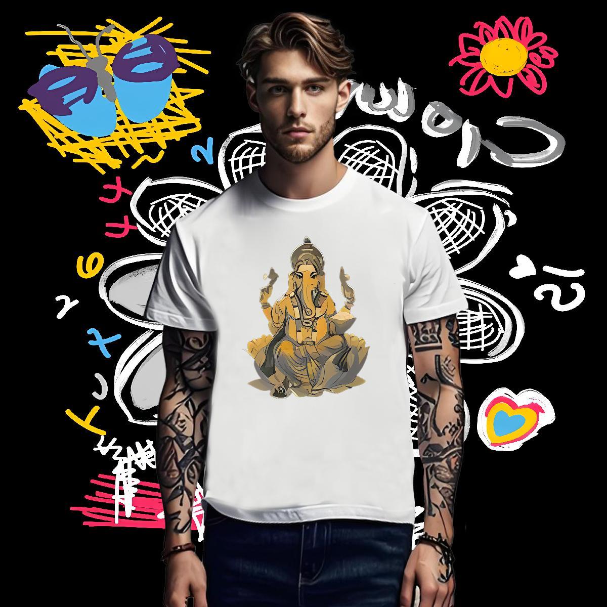 Unisex Man T Shirts 100% Cotton 230g elephant Casual DIY Printed Breathable Crew Neck Men Tshirts 2024 DIY Wear