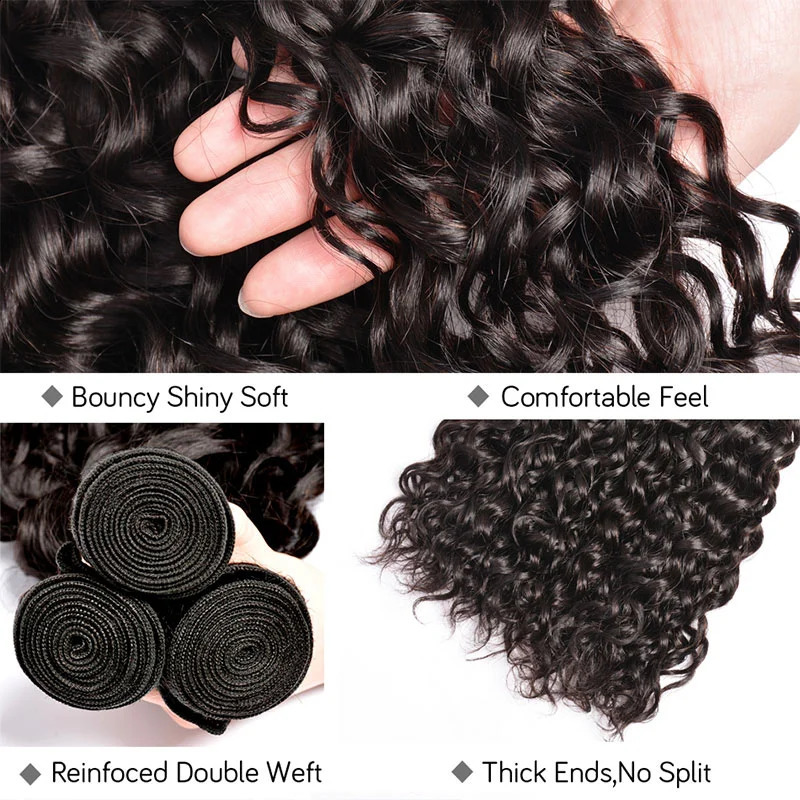 PerisModa Water Wave Bundles for Women Peruvian Weaving Virgin Human Hair s Wet and Wavy 134 Pcs 240801