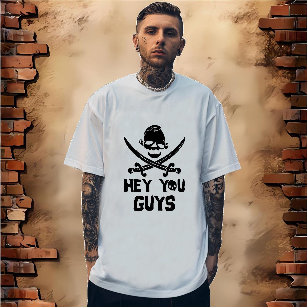 Classic T-Shirts for Men 230g Pure Cotton skull Casual Anime Print Round Neck Short Sleeve Men Tshirts 2024 Designer Tee Shirt
