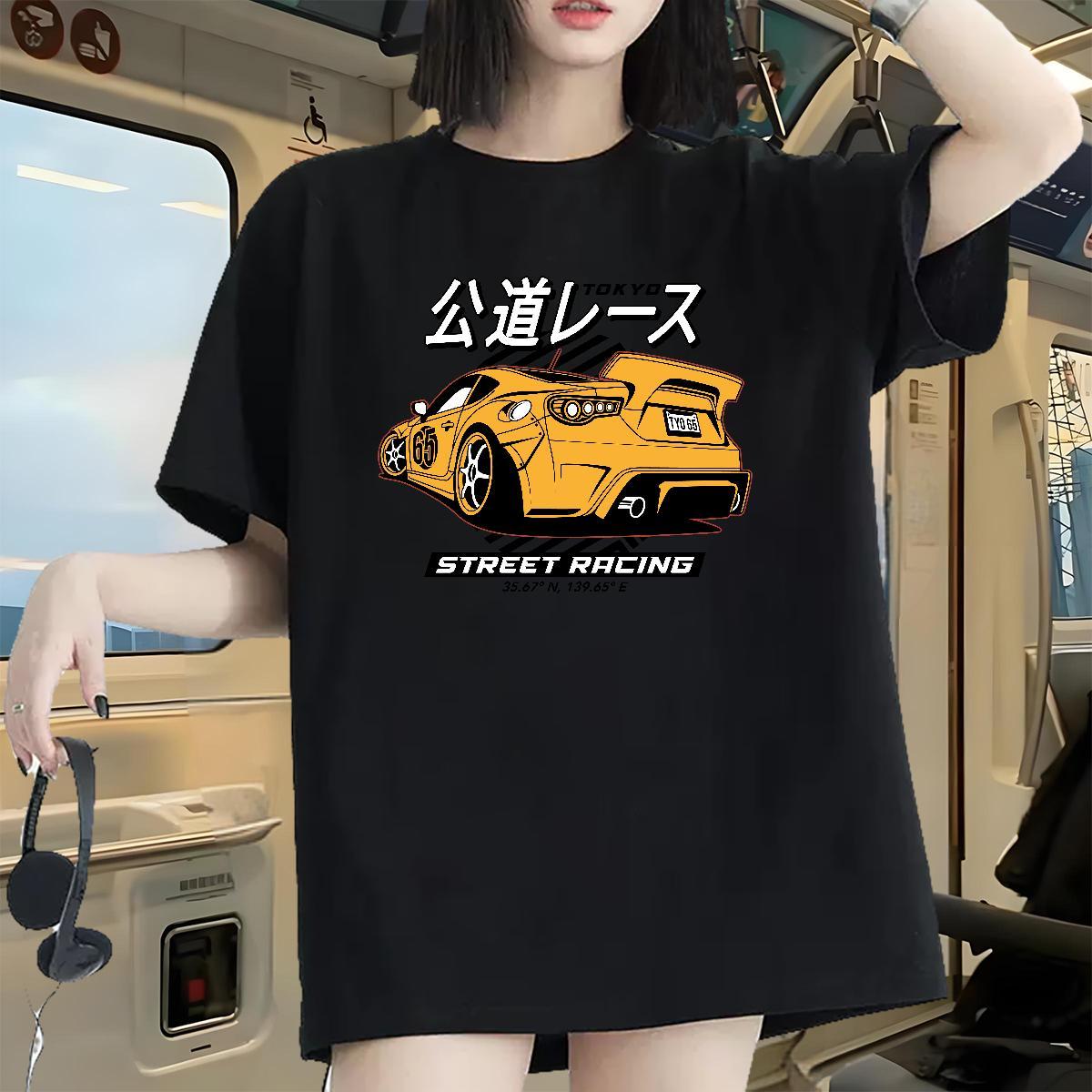 Popular Woman Tshirt 230g Cotton letter Hip Hop Street Women T Shirts Breathable Short Sleeve Plus Size Cartoon Clothings
