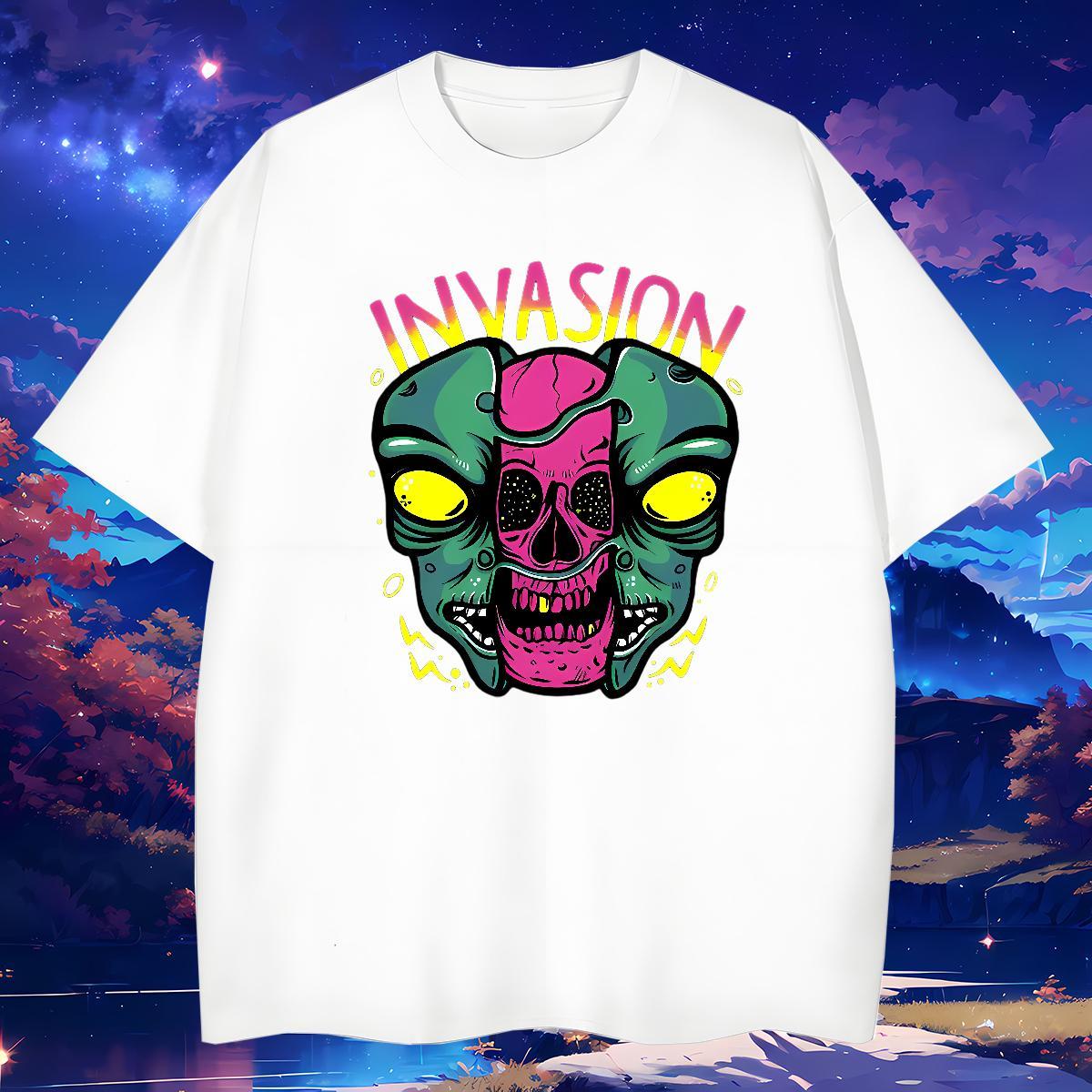 Free Shipping Men T Shirts 230g 100% Cotton skull Summer Casual Plus Size Custom Breathable Tshirts 2024 Designer Tees Shirts