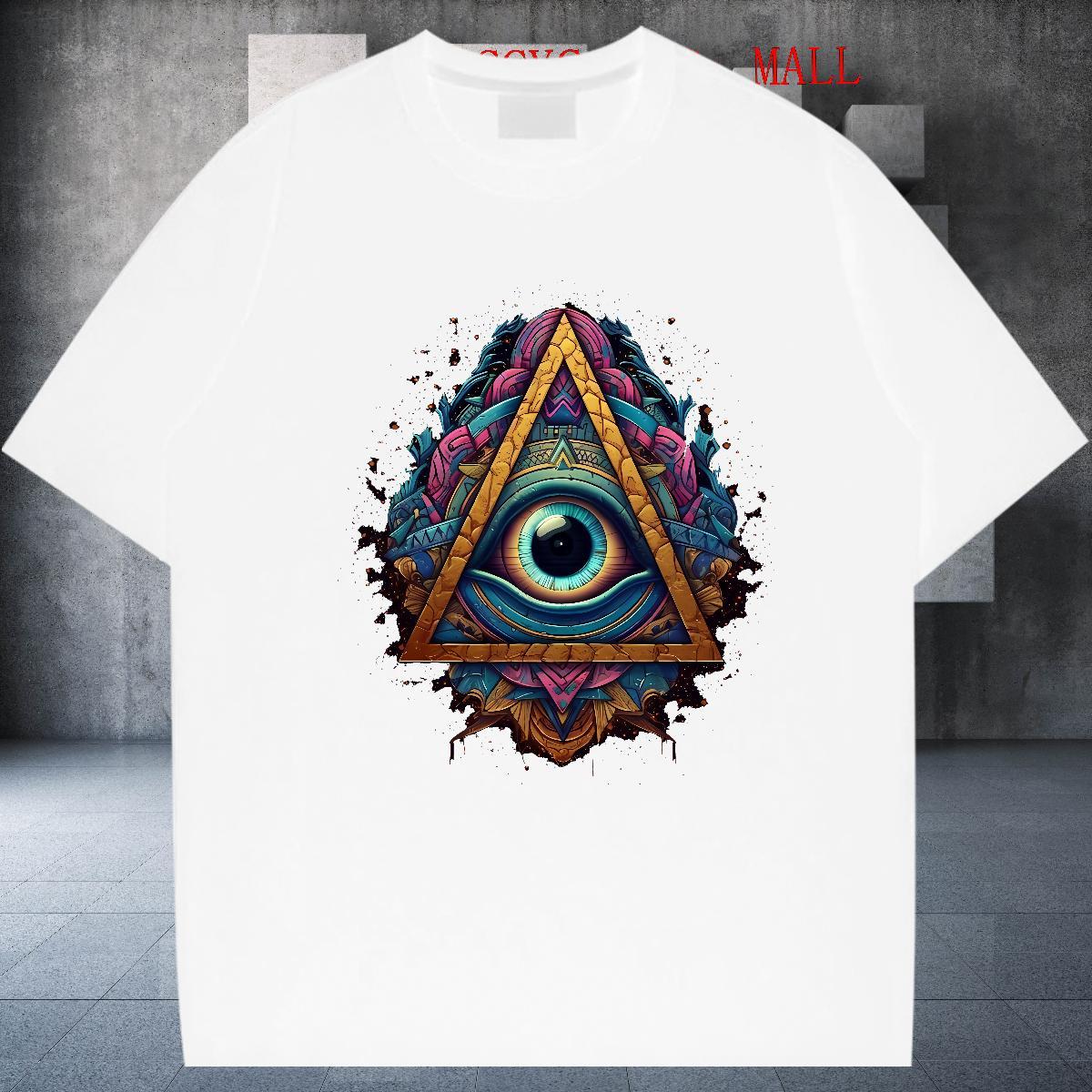 High Quality Man T Shirts 230g Pure Cotton eye of the devil Sports Casual Custom Print Oversized Short Sleeve O-Neck Couples T Shirts Free Shipping Cl