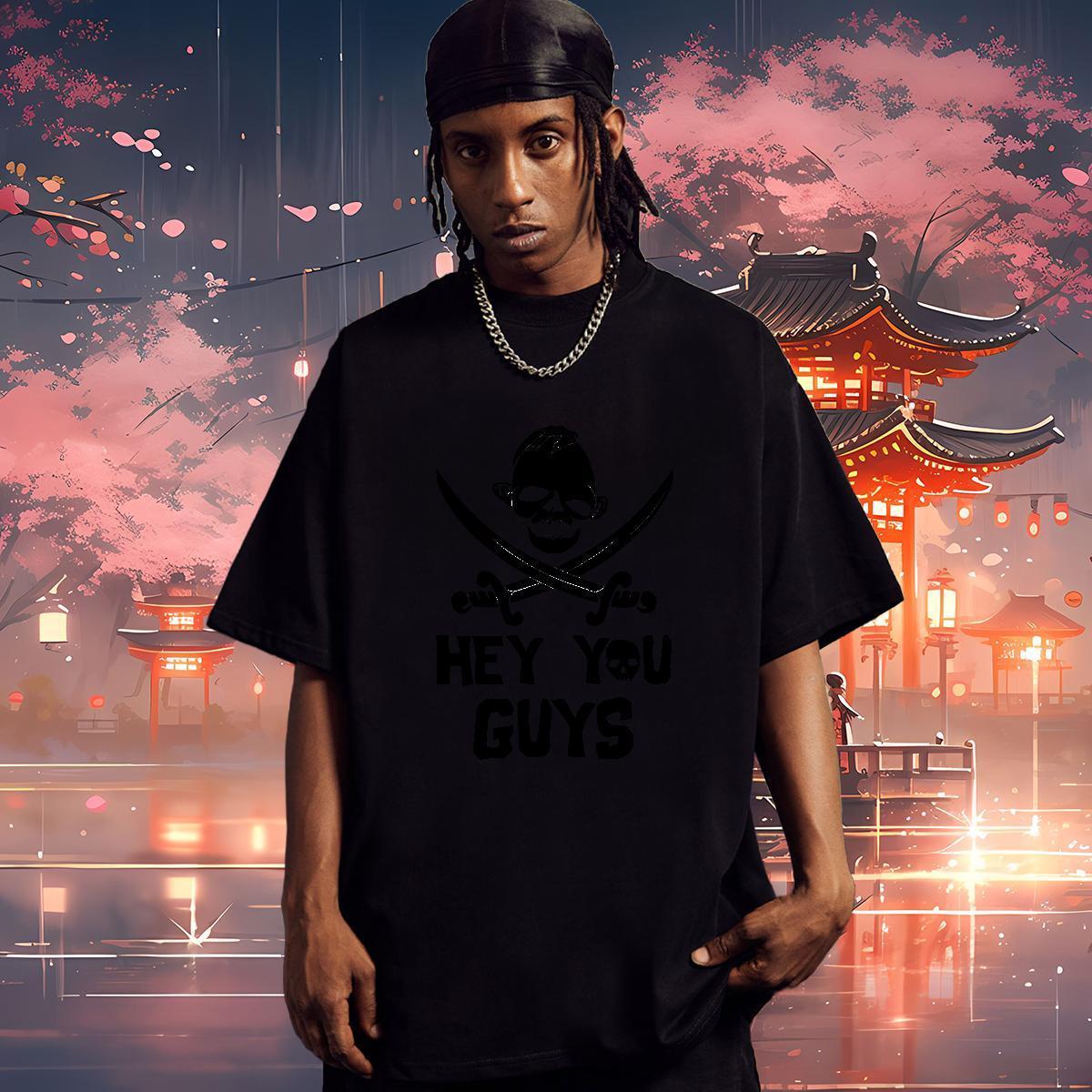 Cool Men T Shirts 230g Cotton knife Spring Summer Black Oversized Breathable Short Sleeve Men Clothes T-Shirt Classic Tee Shirt