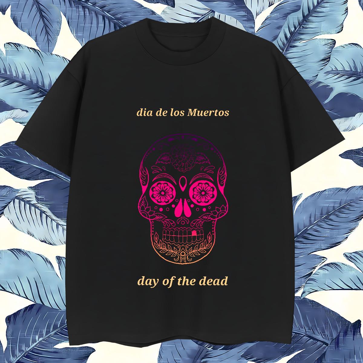 High Quality Mens T Shirts 230g 100% Cotton skull Home Outdoor Custom Print Oversized Breathable Crew Neck Couples T Shirts DIY Tops