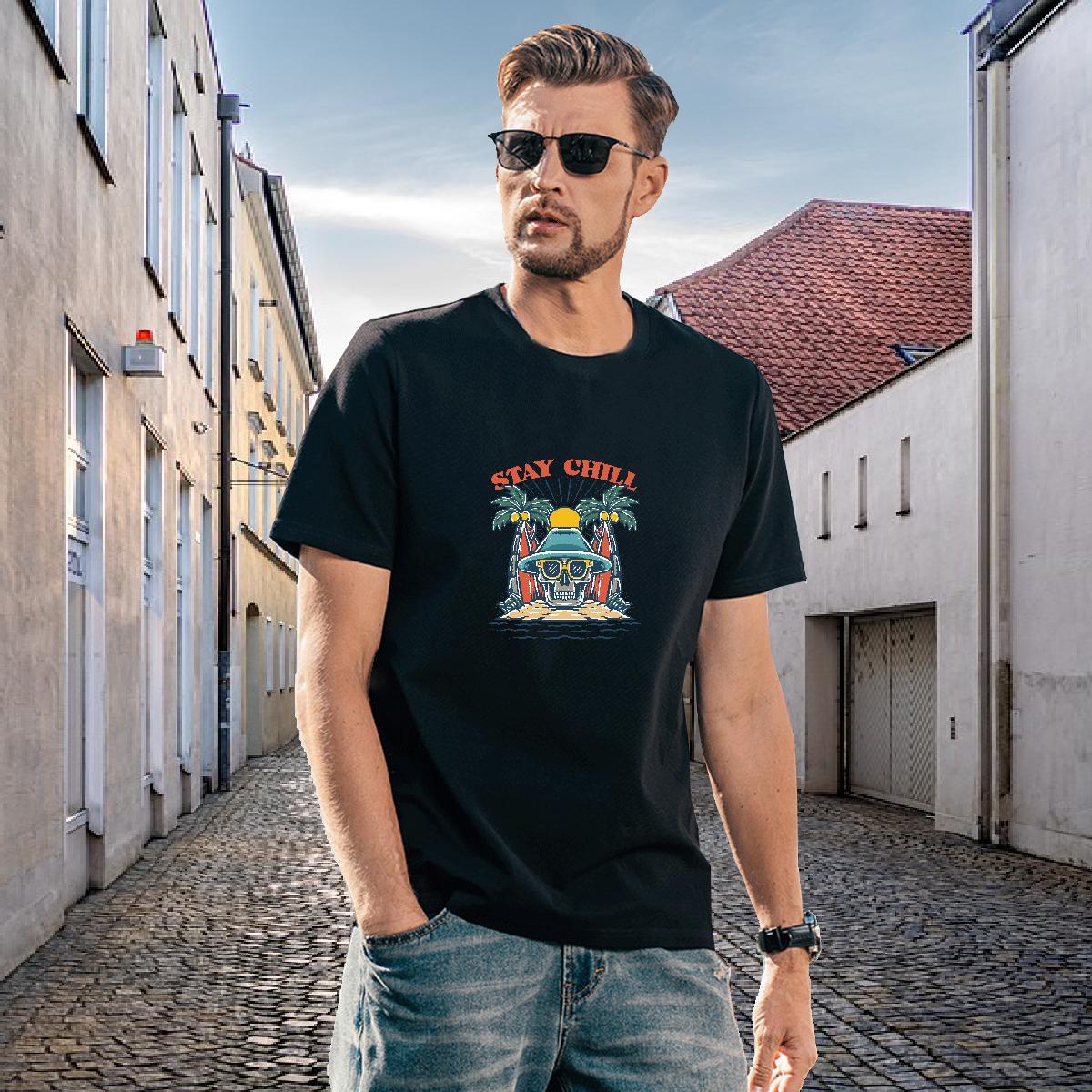 Designer T shirt 230g 100% Cotton skull Spring Summer Asian Size Pure Cotton Couples T Shirts Wholesale Polos