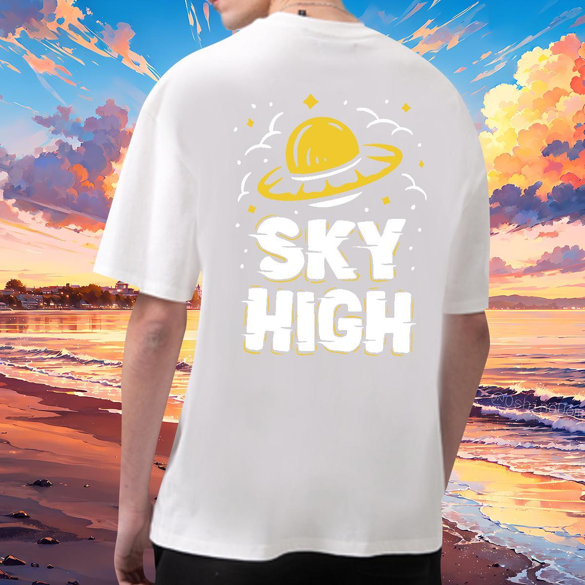 Free Shipping T-Shirts 230g 100% Cotton ET Daily Wear Black White O Neck Short Sleeves Men Tees Fashion Design Clothings