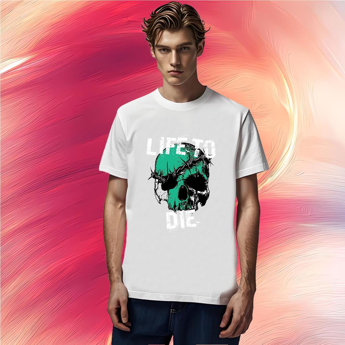 High Quality Mens T Shirts 230g Cotton skull Sport Plus Size Cartoon Breathable Soft Tshirts Fashion Designer Tops Tees
